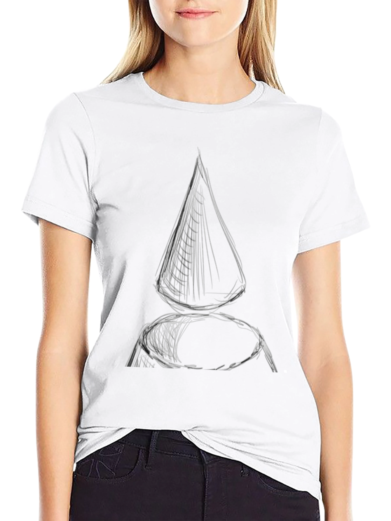 Abstract Sketch Black Cotton T-Shirt