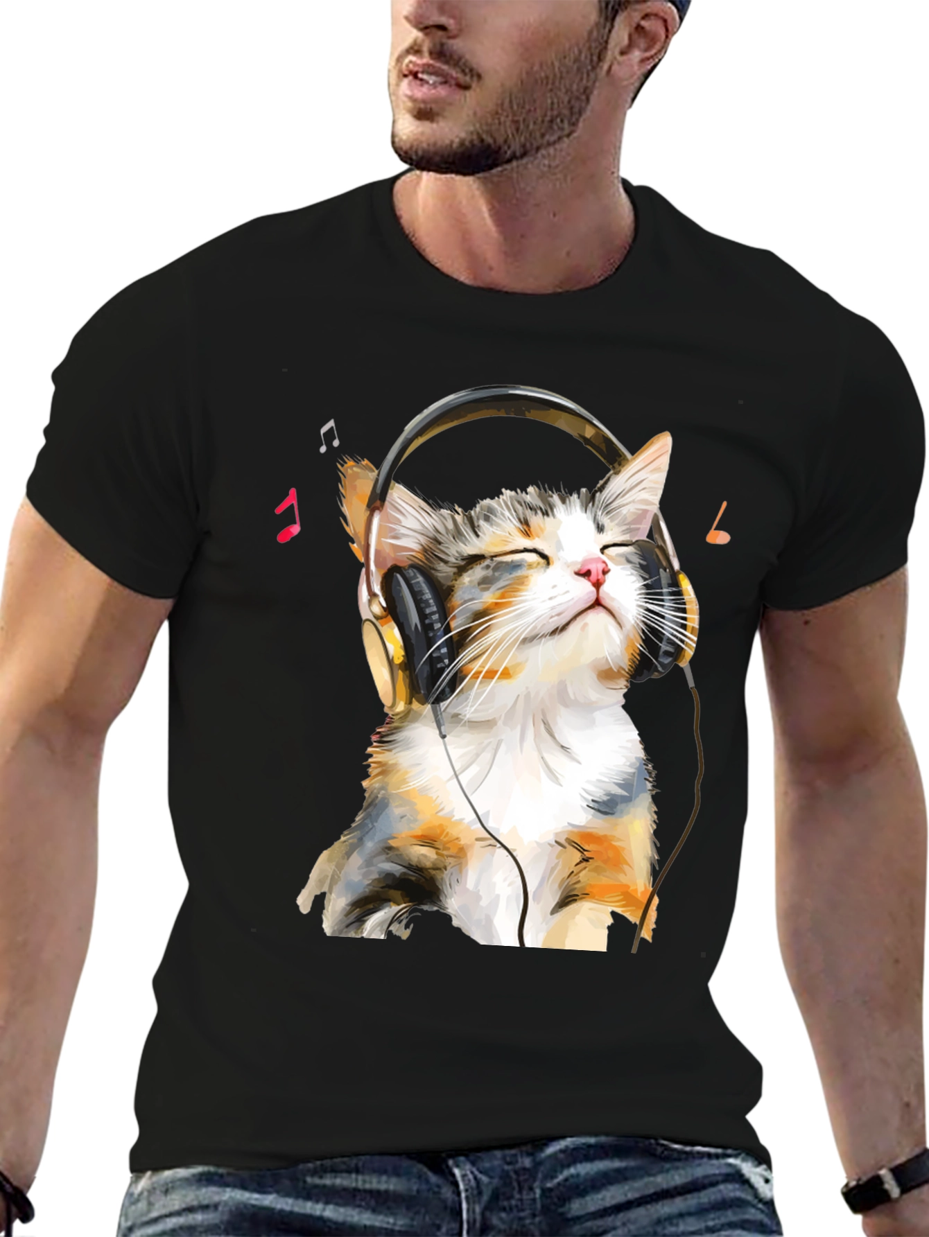 Cool Cat Headphones Graphic Tee