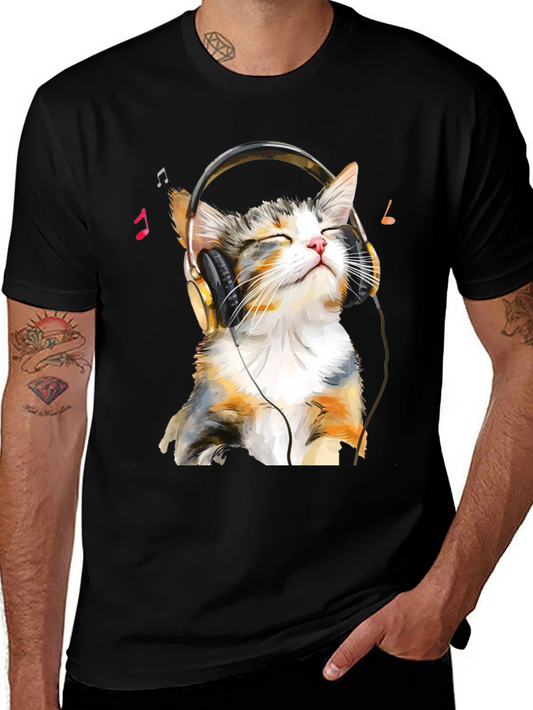 Cool Cat Headphones Graphic Tee