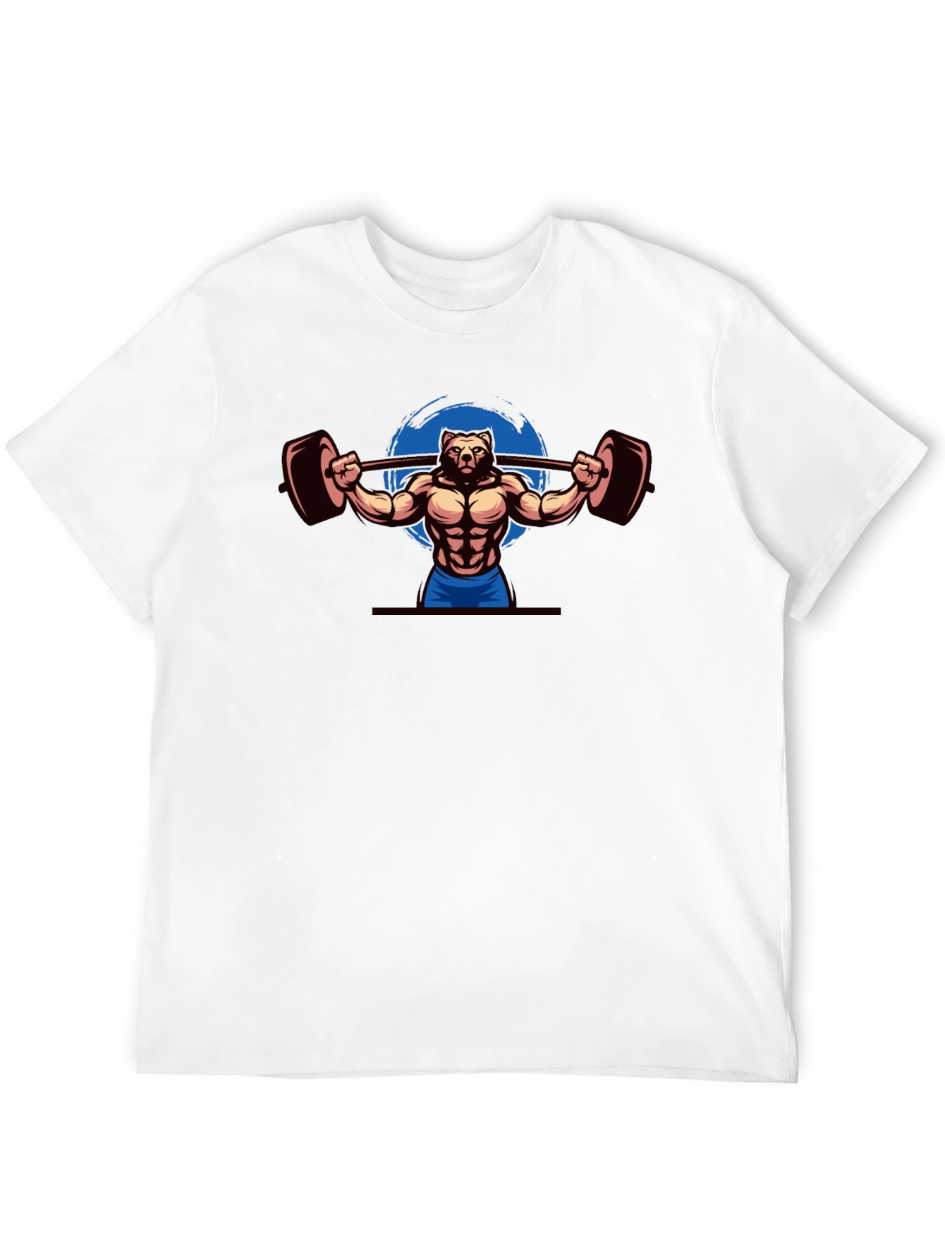 Bear Gym Black T-Shirt - Weightlifting Design