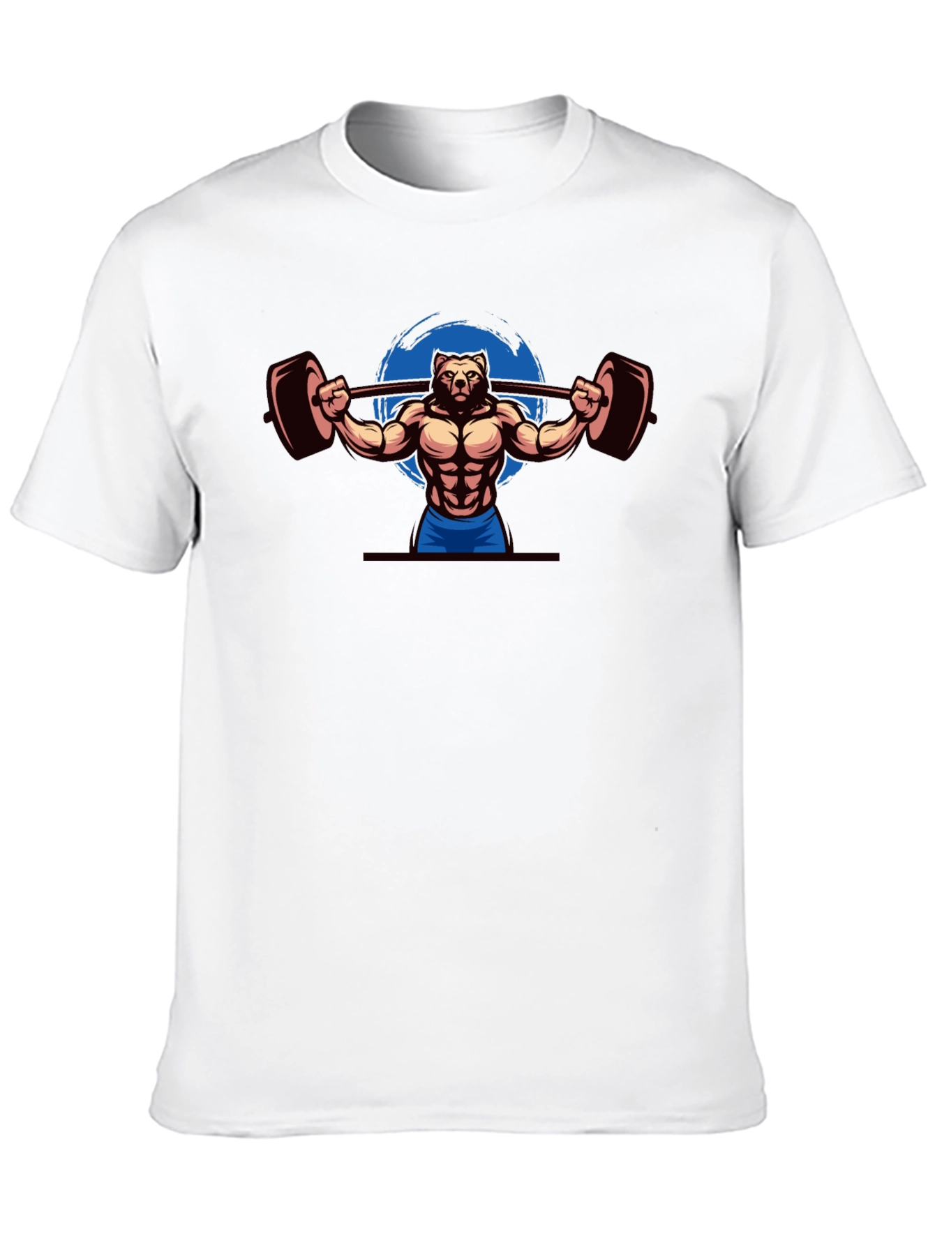 Bear Gym Black T-Shirt - Weightlifting Design