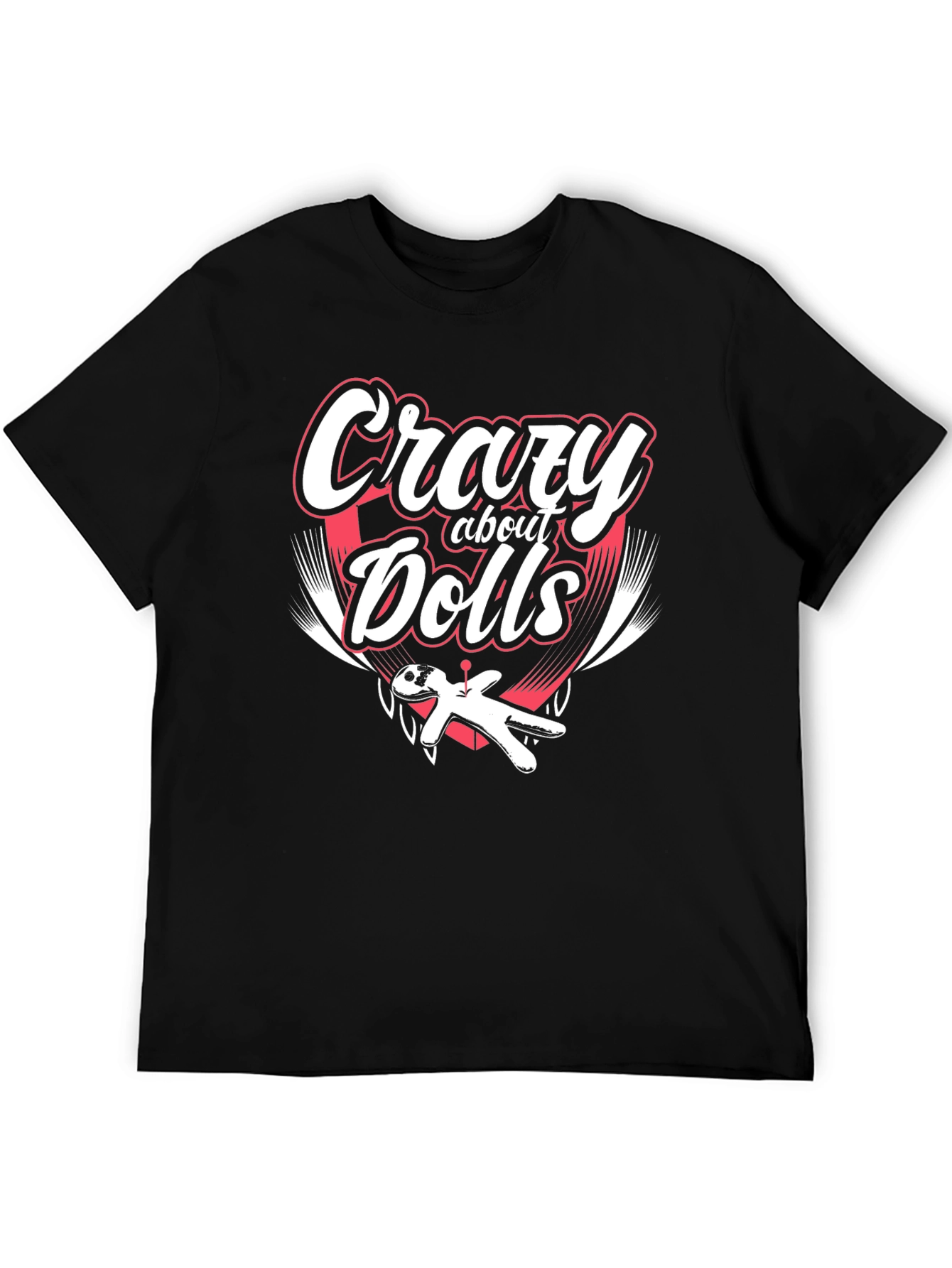 Crazy About Dolls Graphic Tee - Black Cotton Shirt