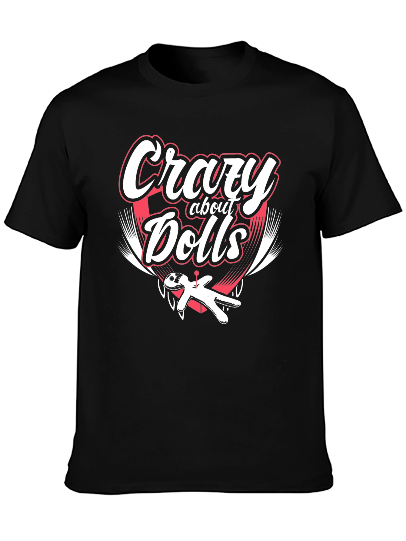 Crazy About Dolls Graphic Tee - Black Cotton Shirt