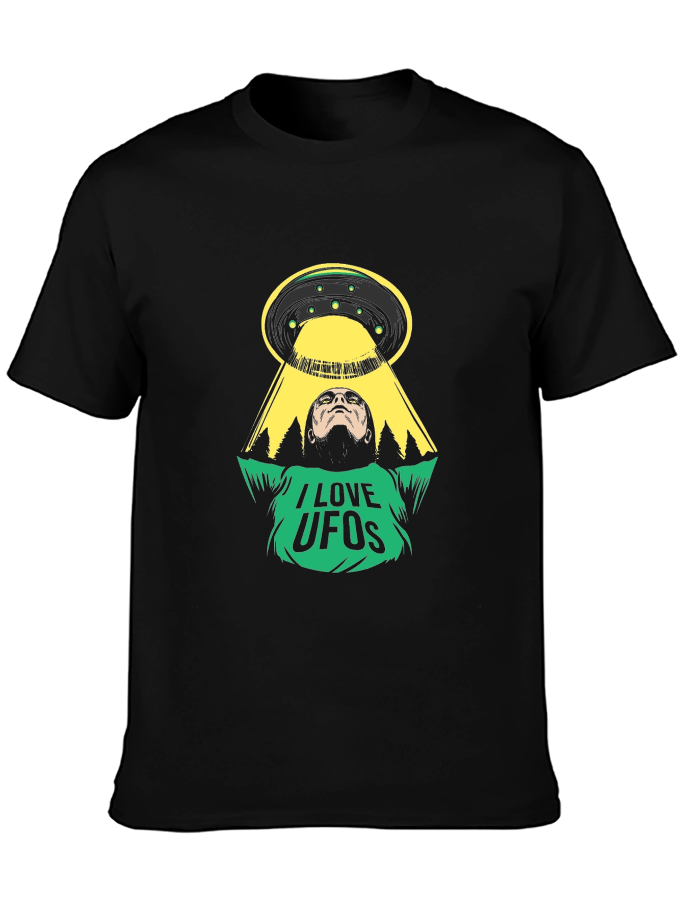 I Love UFOs Graphic Tee - Alien Abduction T-Shirt