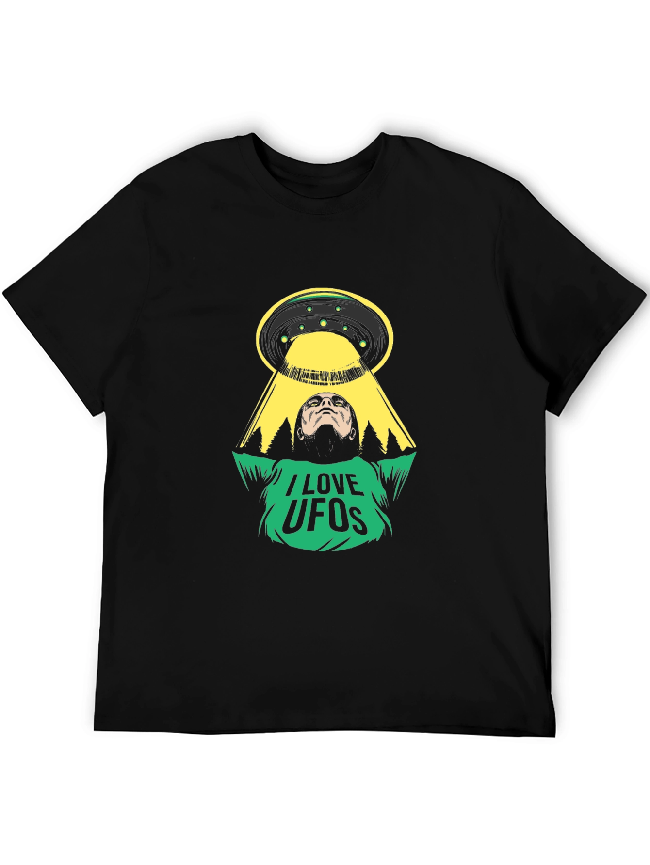 I Love UFOs Graphic Tee - Alien Abduction T-Shirt