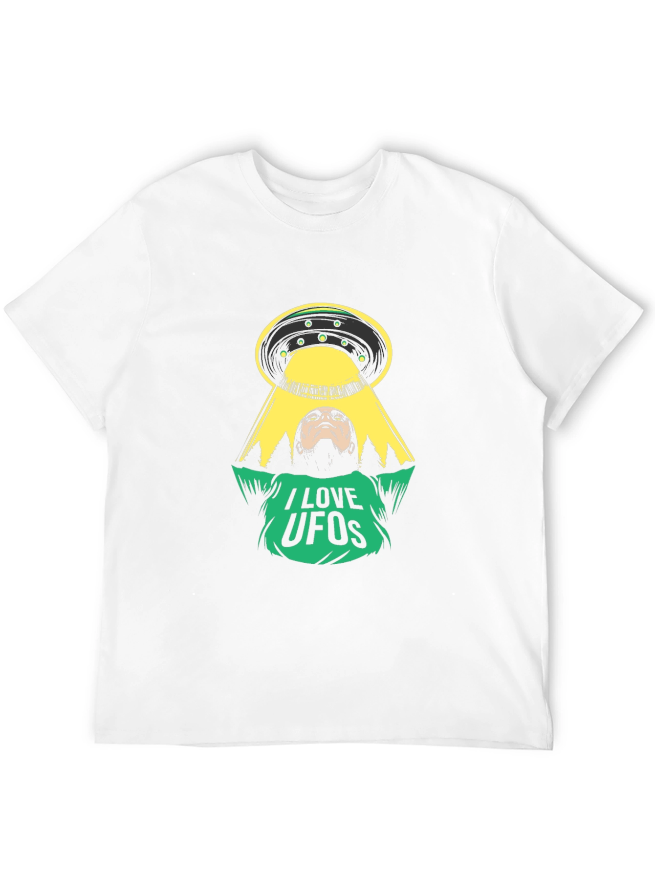 I Love UFOs Graphic Tee - Alien Abduction T-Shirt