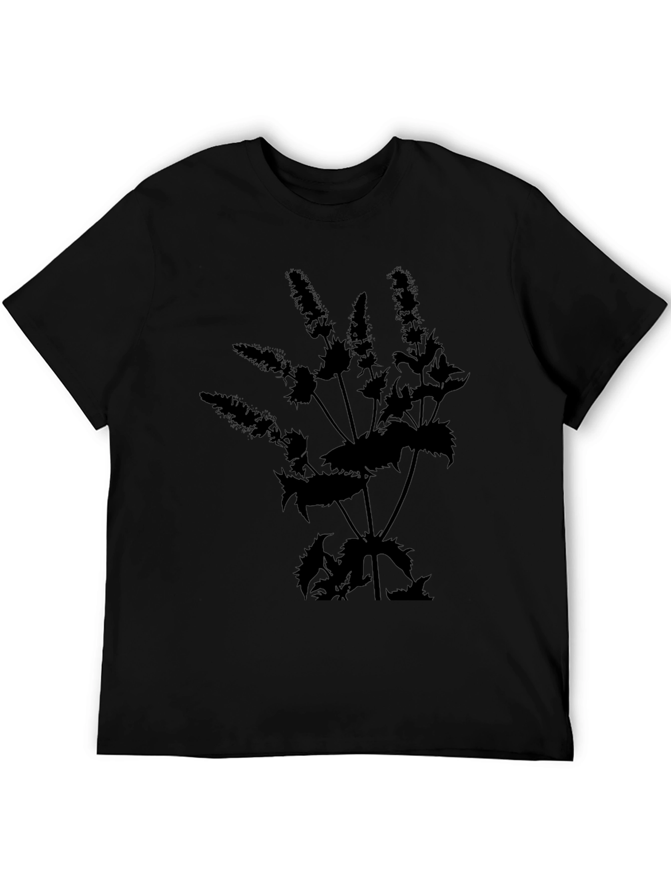 Botanical Black T-Shirt - Nature Inspired Tee