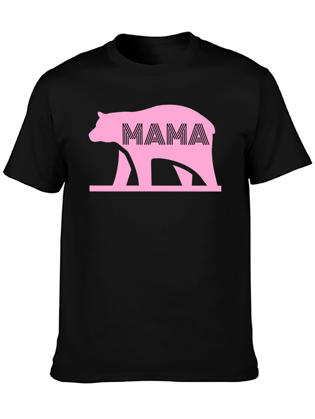 Mama Bear Graphic Tee - Black Cotton Shirt