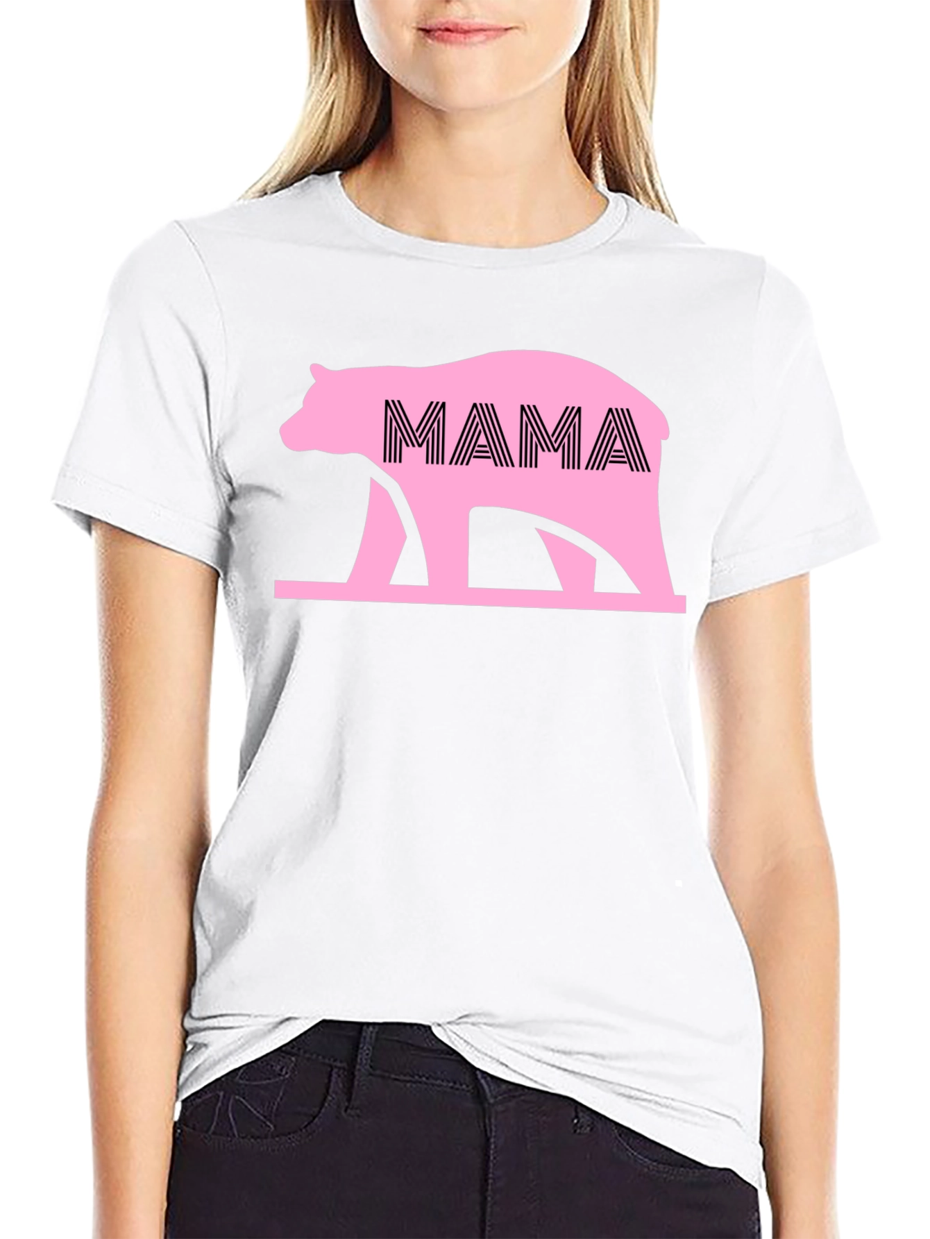 Mama Bear Graphic Tee - Black Cotton Shirt