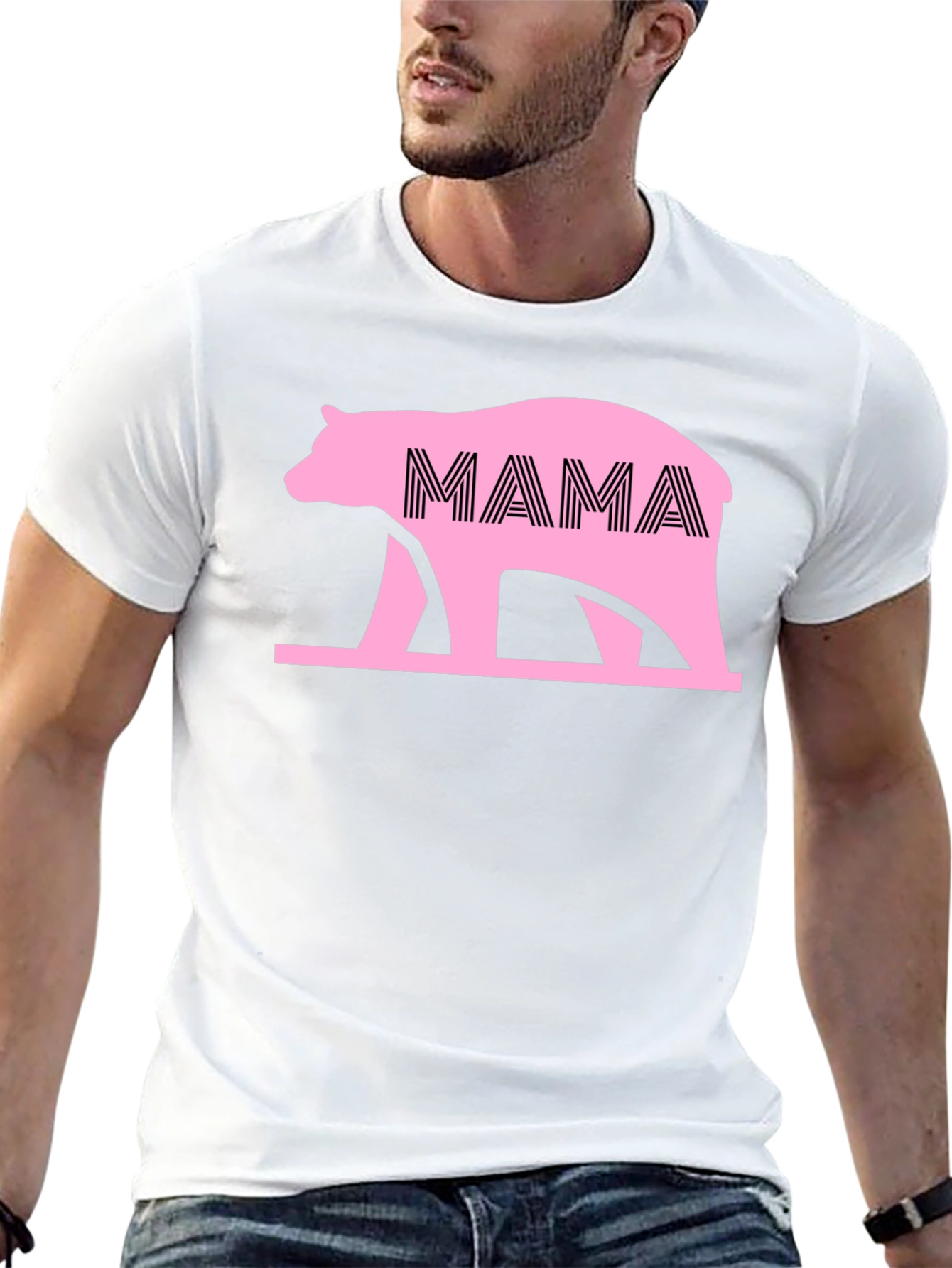 Mama Bear Graphic Tee - Black Cotton Shirt