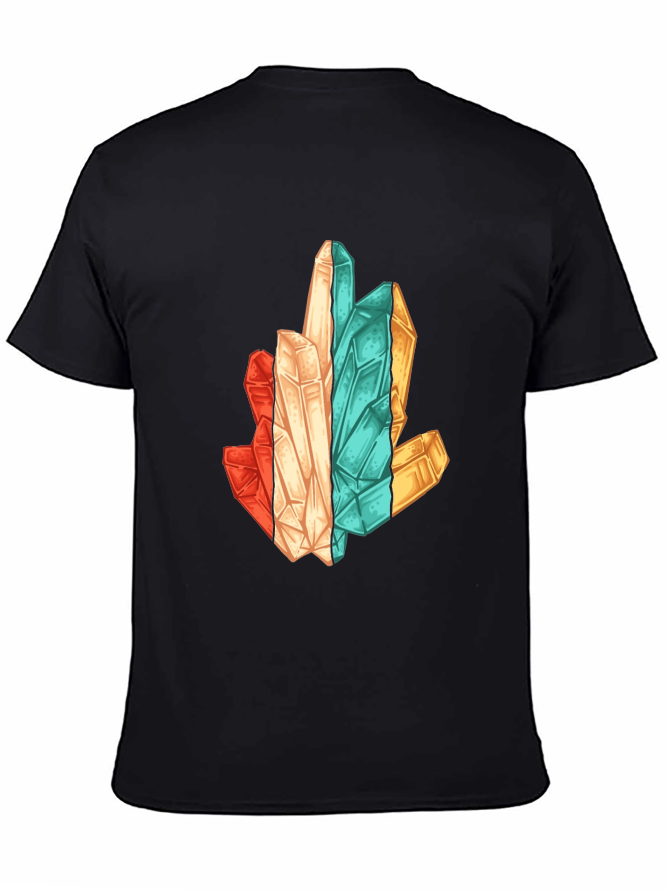 Crystal Cluster Graphic Print Black T-Shirt