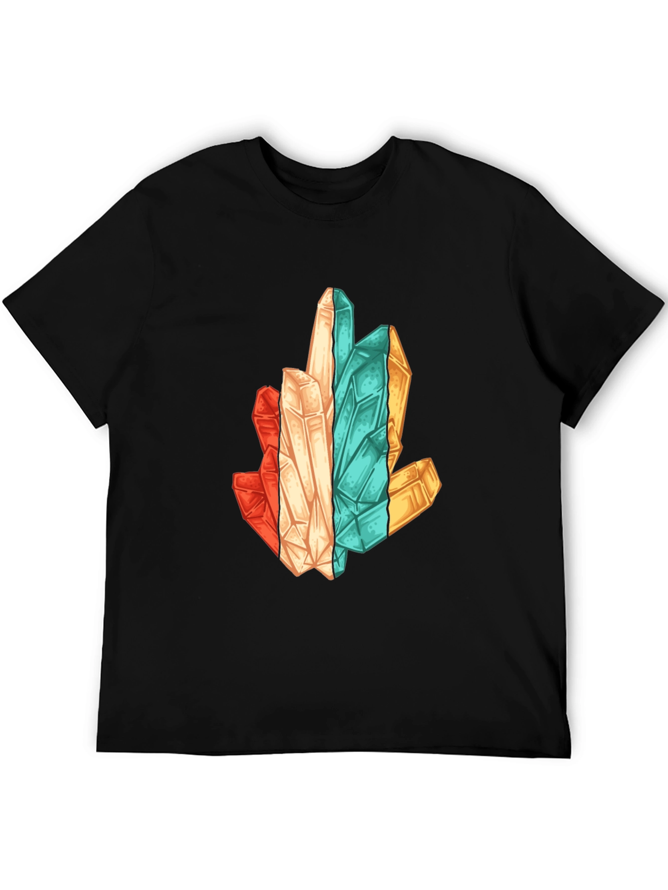 Crystal Cluster Graphic Print Black T-Shirt