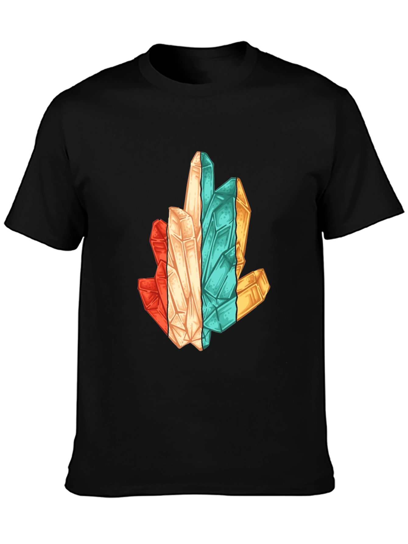 Crystal Cluster Graphic Print Black T-Shirt