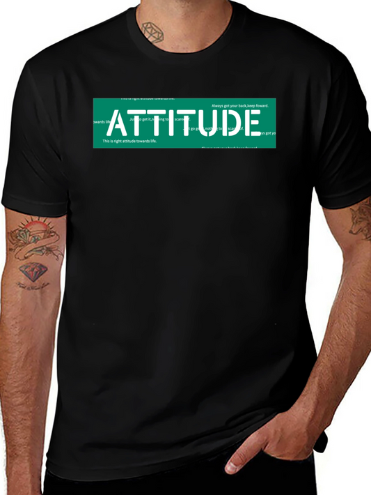 Attitude Graphic Print Black T-Shirt
