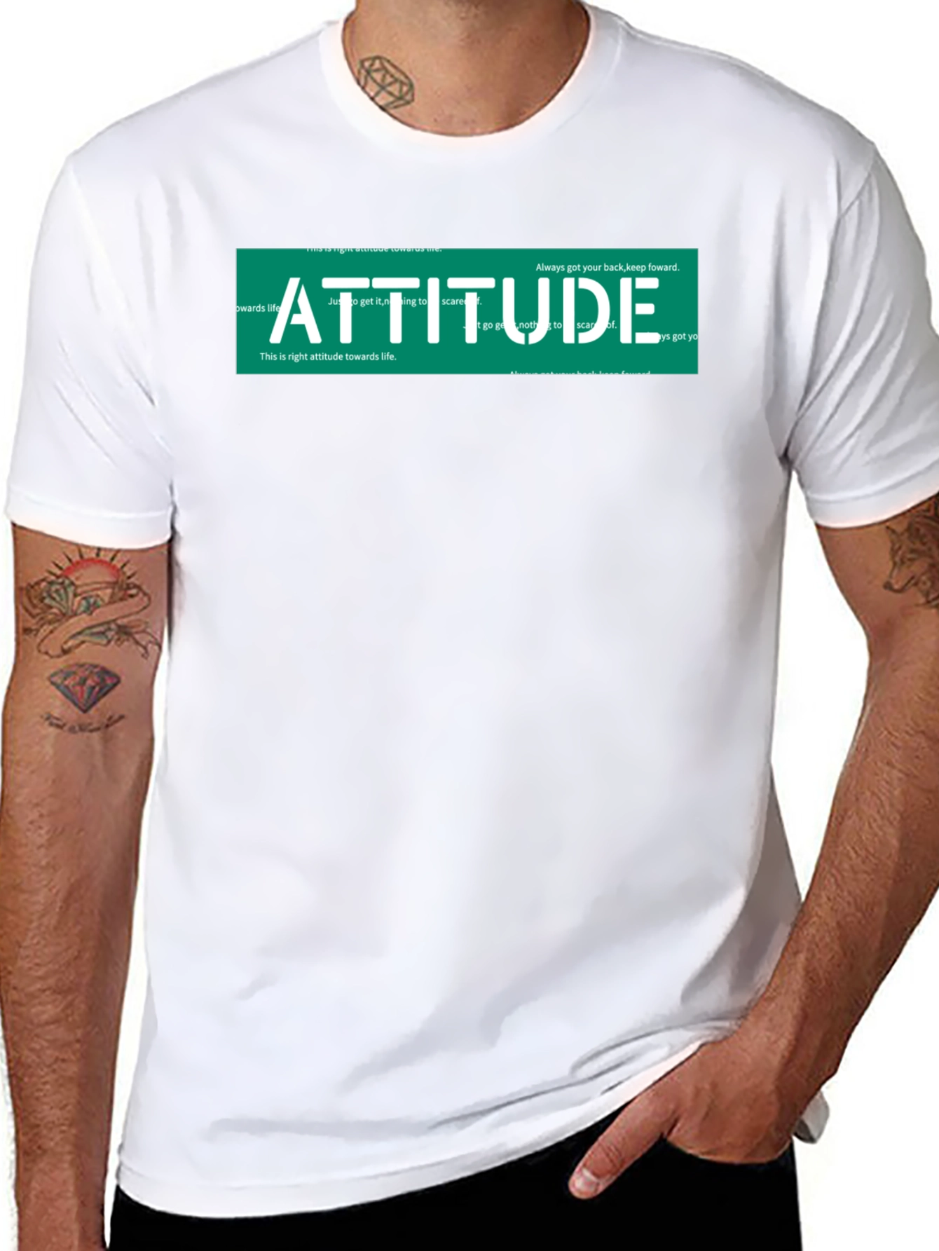 Attitude Graphic Print Black T-Shirt
