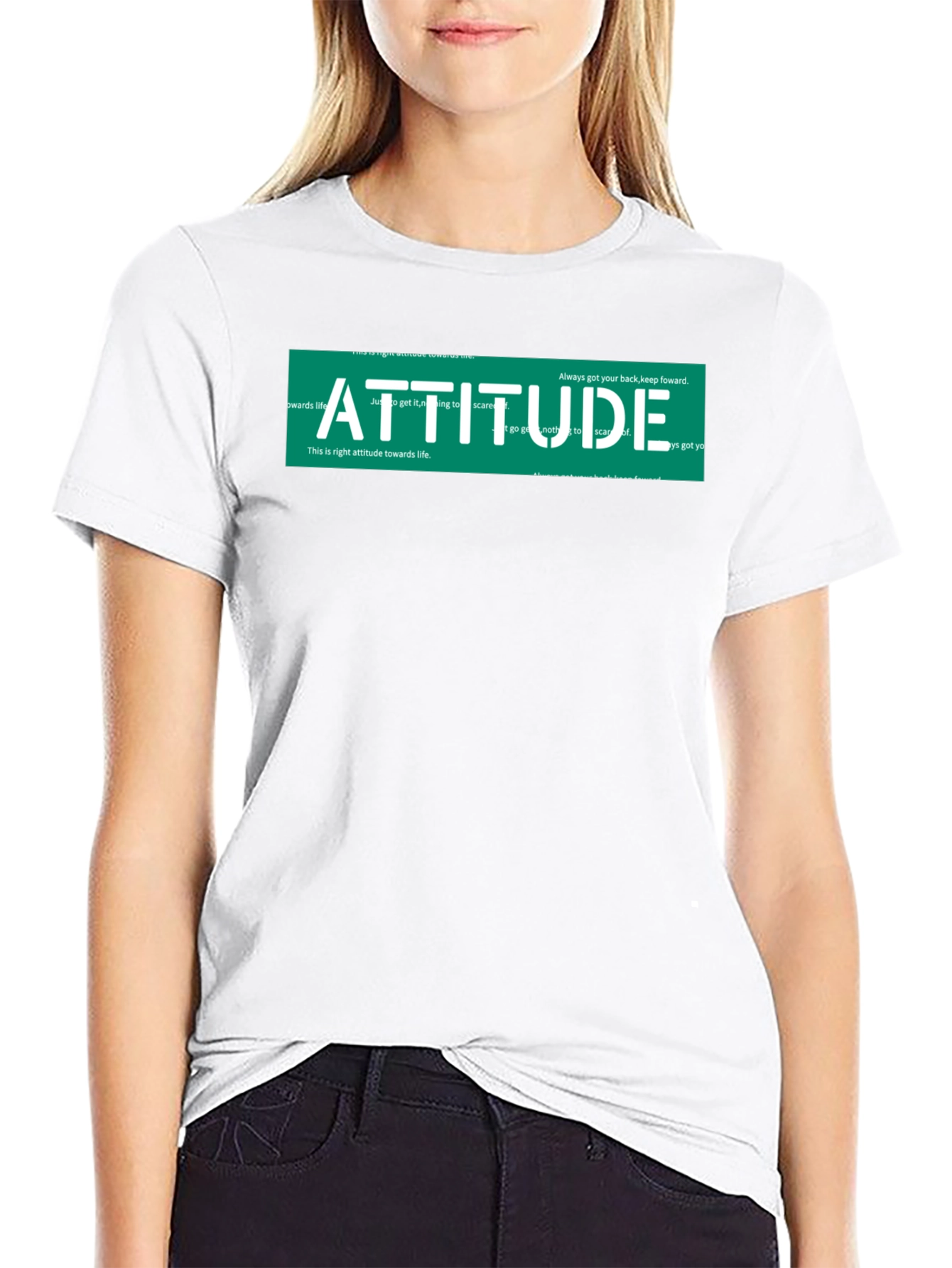 Attitude Graphic Print Black T-Shirt
