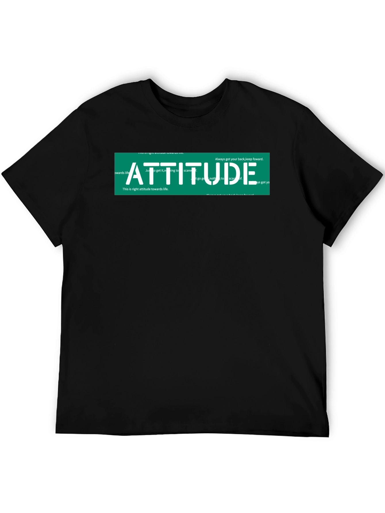 Attitude Graphic Print Black T-Shirt