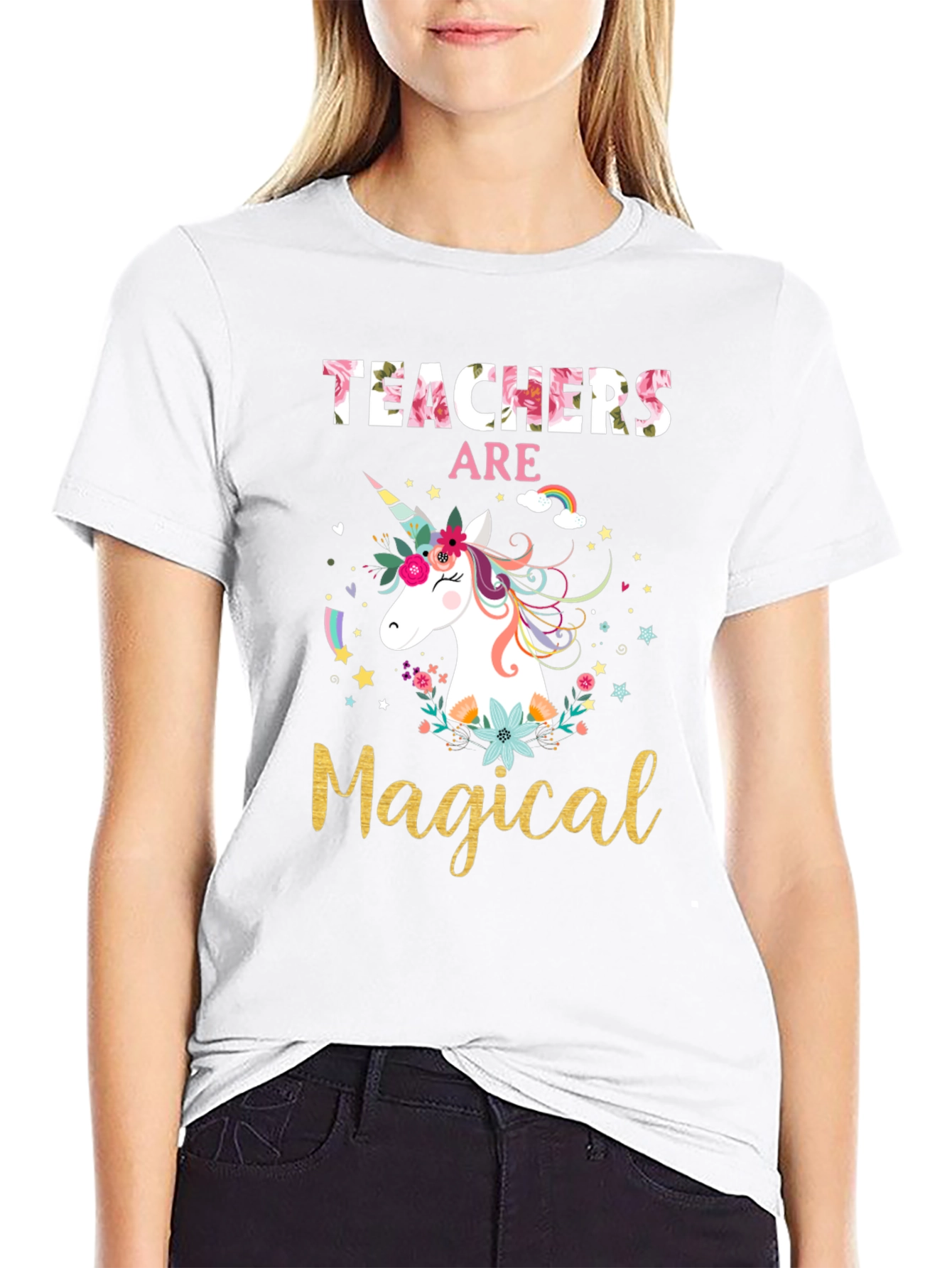 Teachers Are Magical Unicorn Graphic T-Shirt