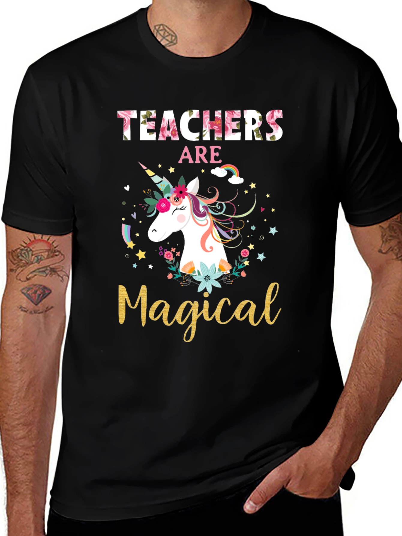 Teachers Are Magical Unicorn Graphic T-Shirt