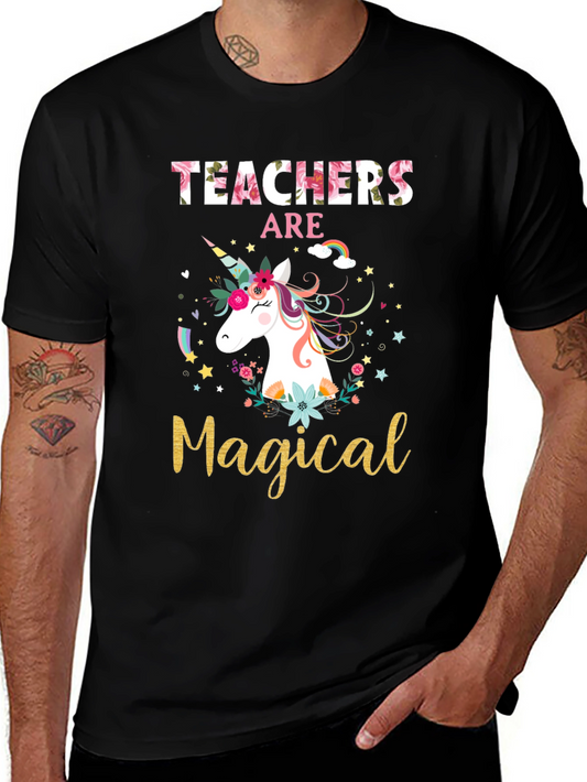 Teachers Are Magical Unicorn Graphic T-Shirt