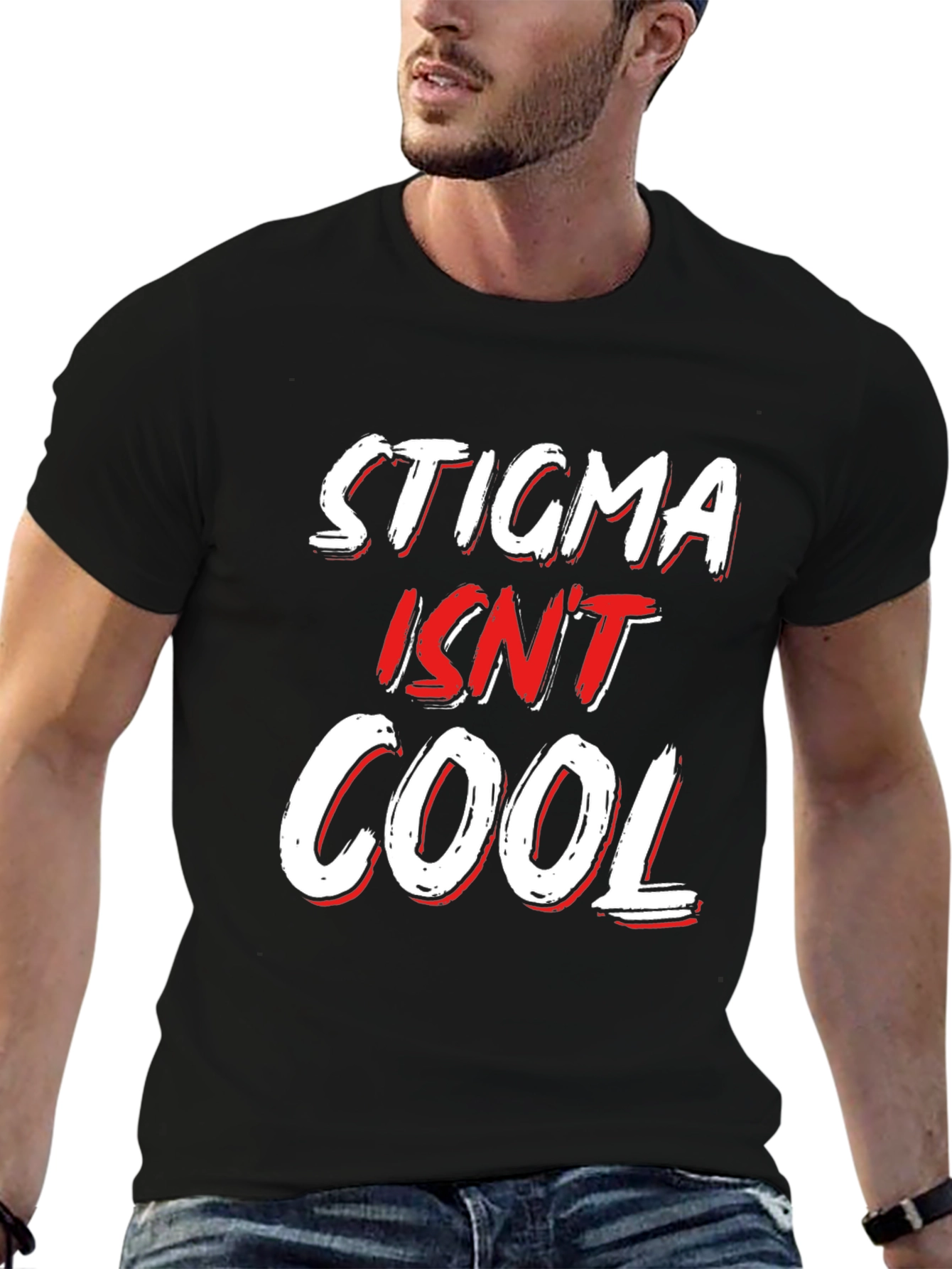 Stigma Isnt Cool Black Graphic Tee
