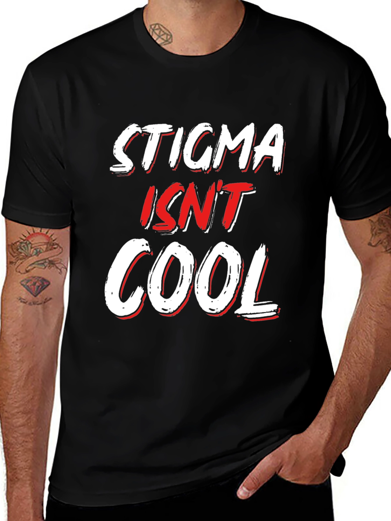 Stigma Isnt Cool Black Graphic Tee