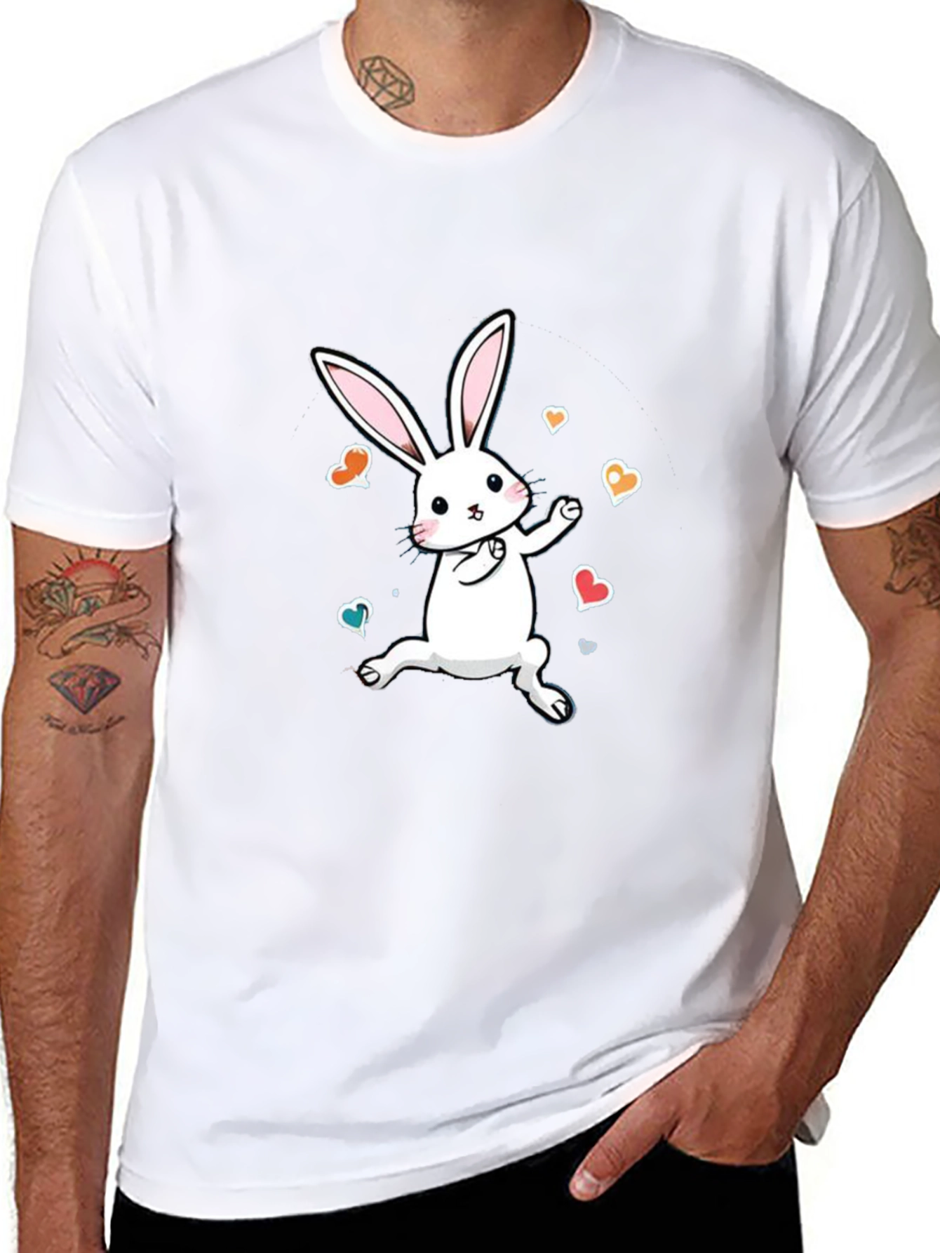Cute Bunny Graphic Tee - Soft Cotton Comfort