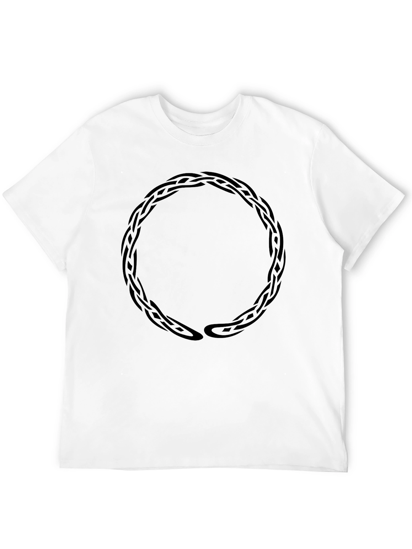 Braided Circle Graphic Tee - Stylish Mens Black T-Shirt