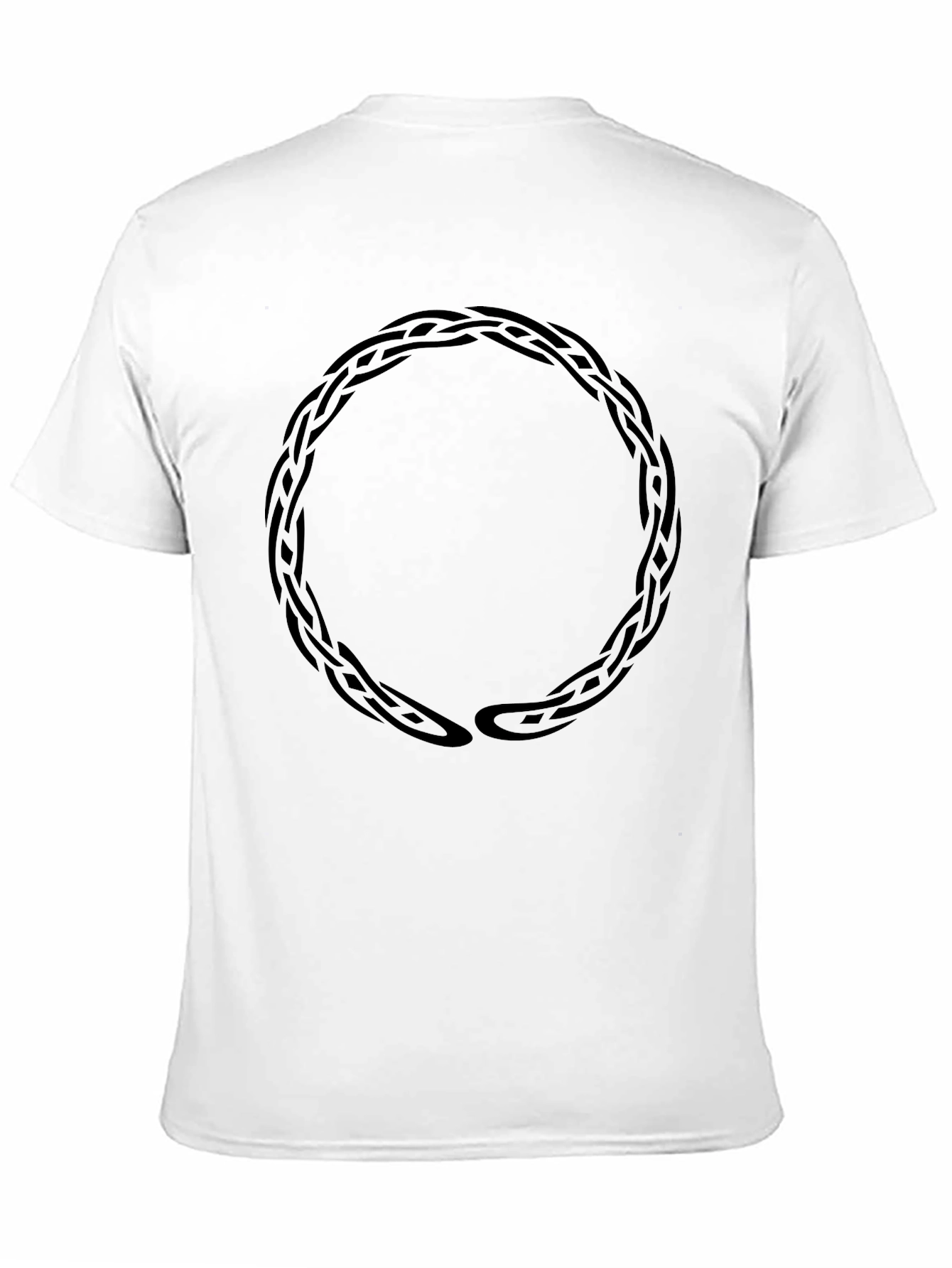 Braided Circle Graphic Tee - Stylish Mens Black T-Shirt