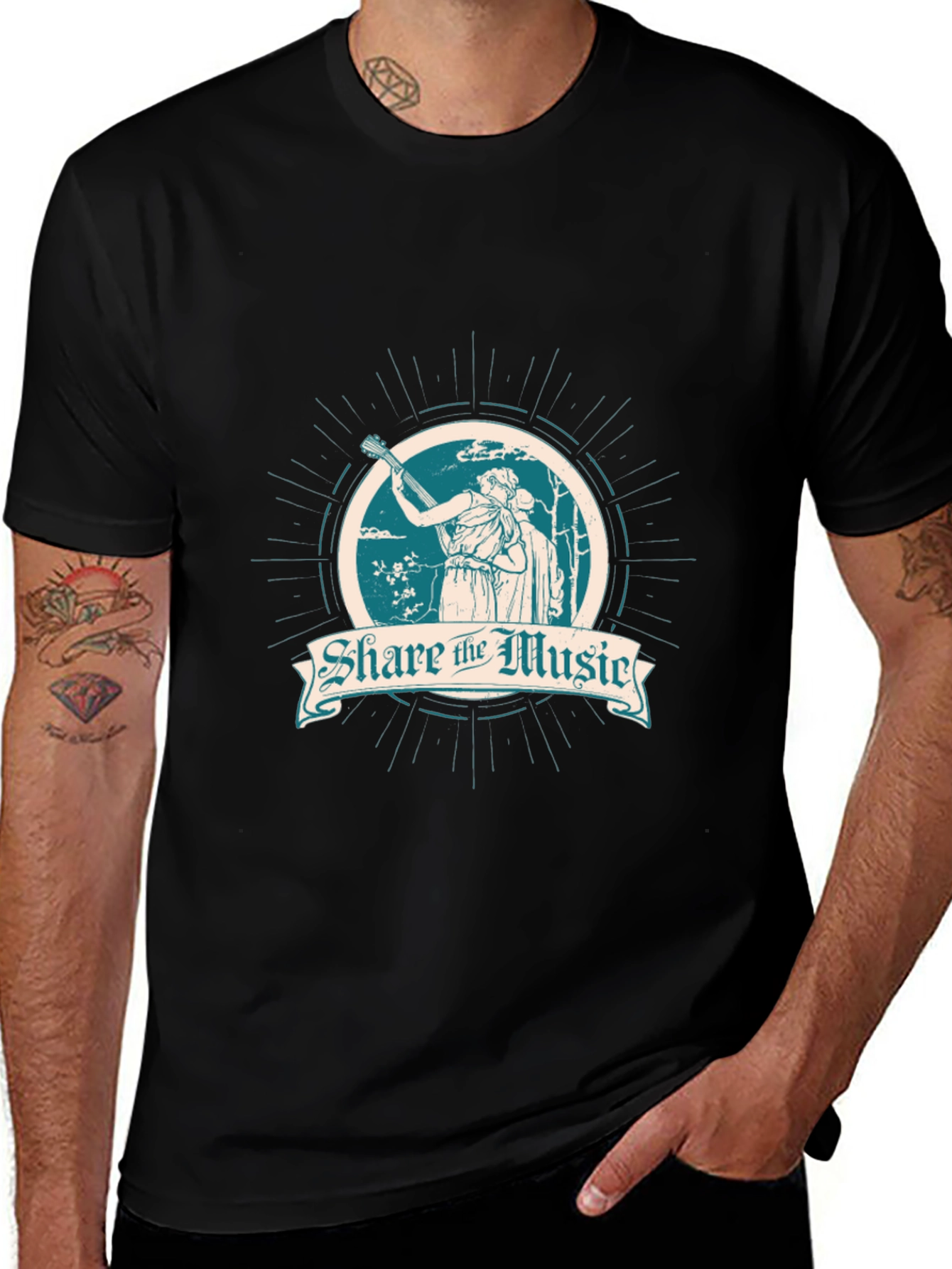 Share the Music Black Graphic T-Shirt