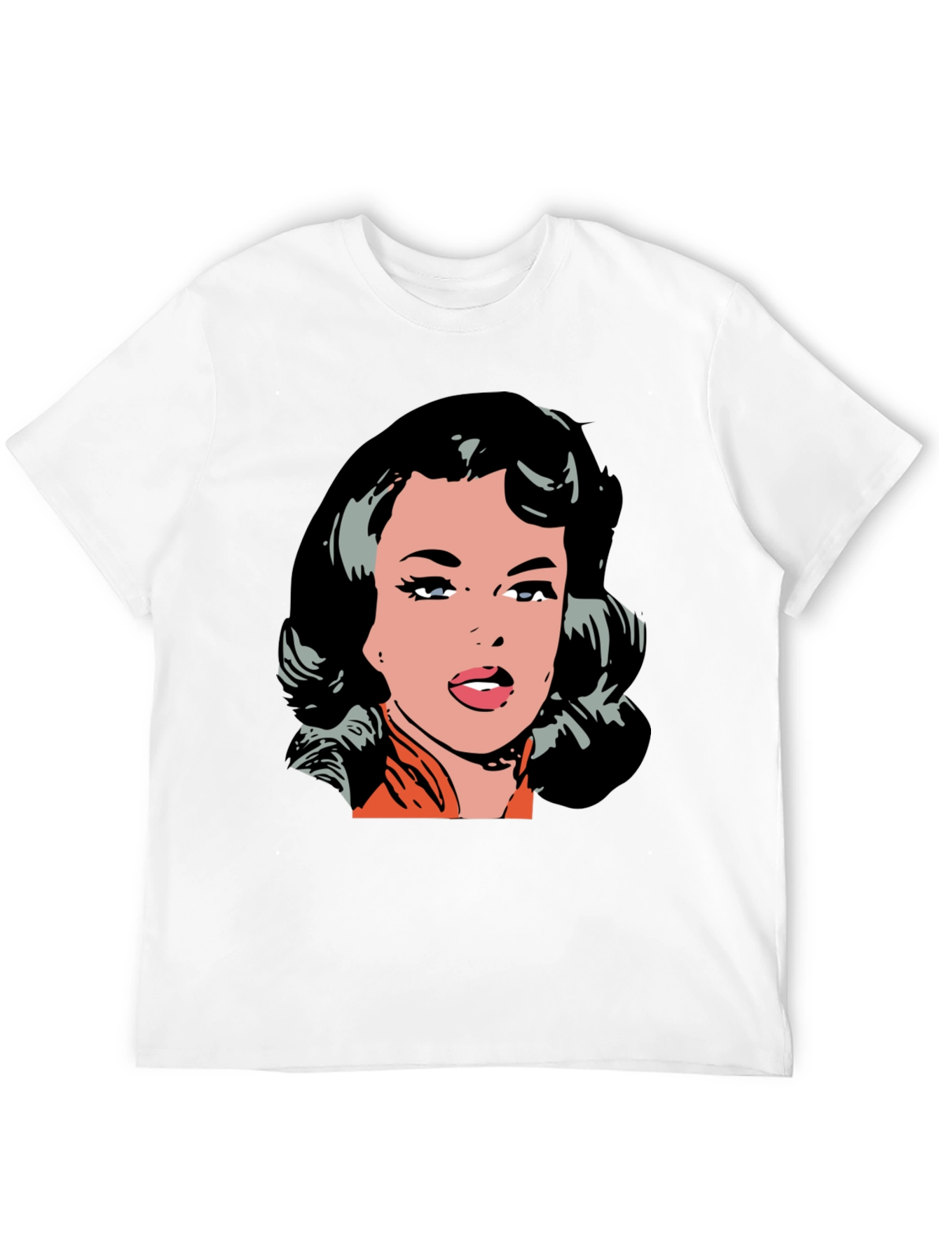 Retro Pop Art Woman Graphic Tee - Black