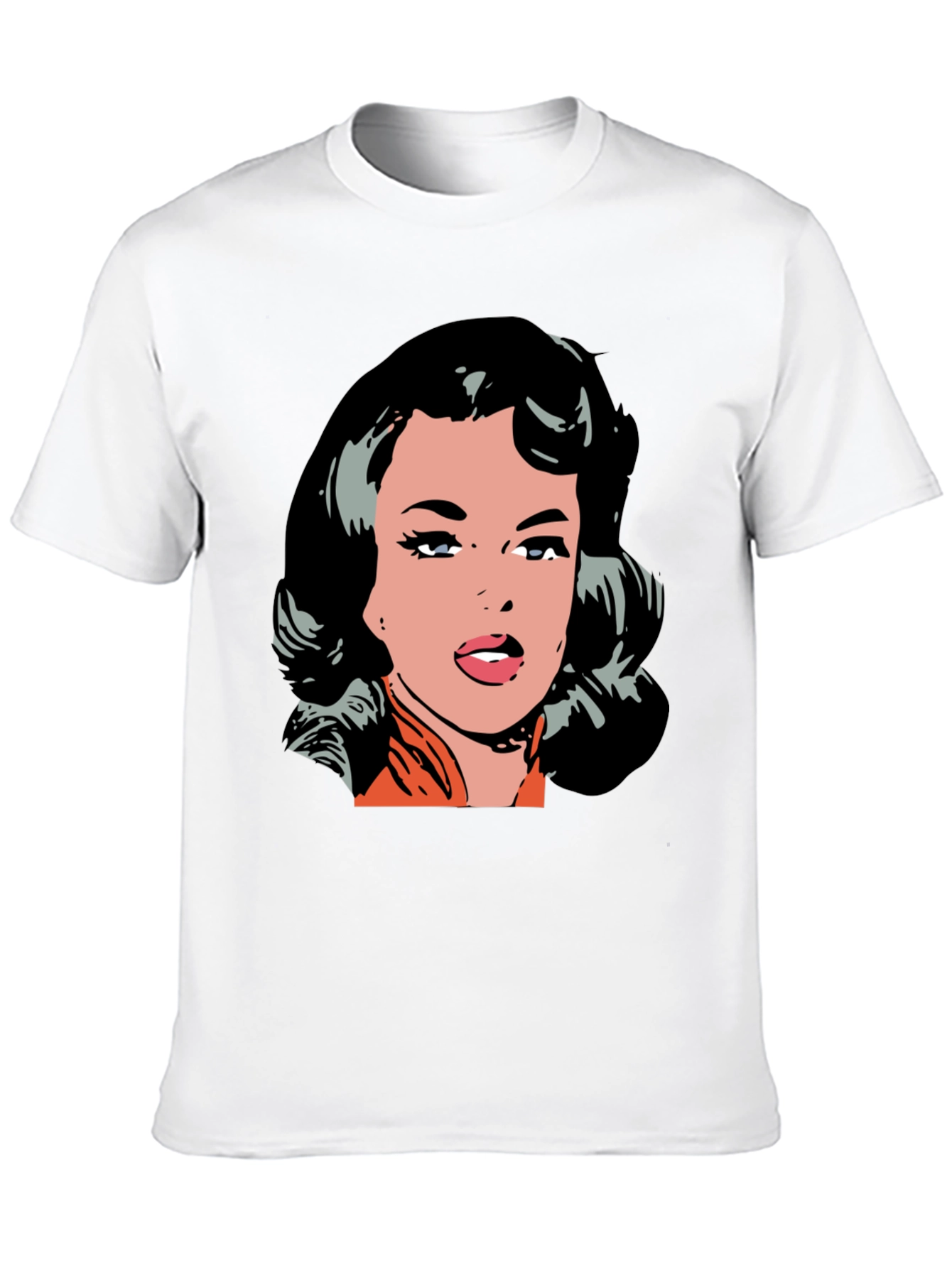 Retro Pop Art Woman Graphic Tee - Black