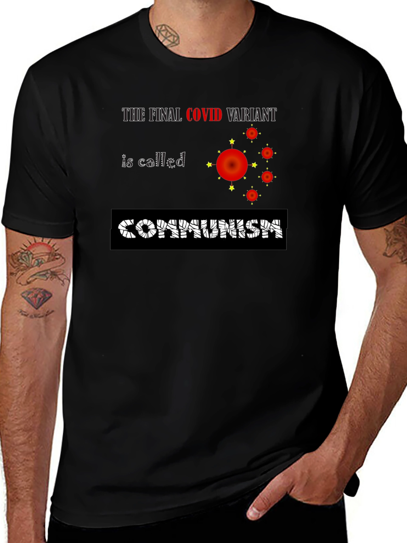 COVID Communism Black Graphic Tee