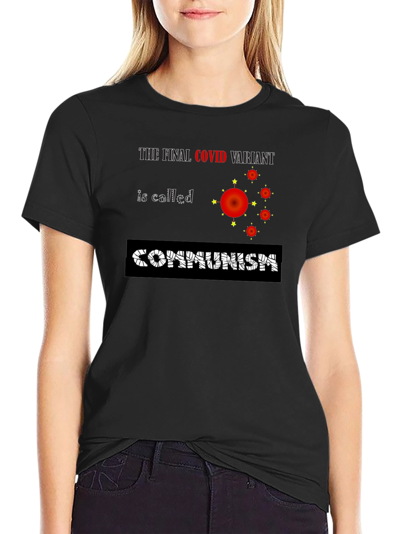 COVID Communism Black Graphic Tee