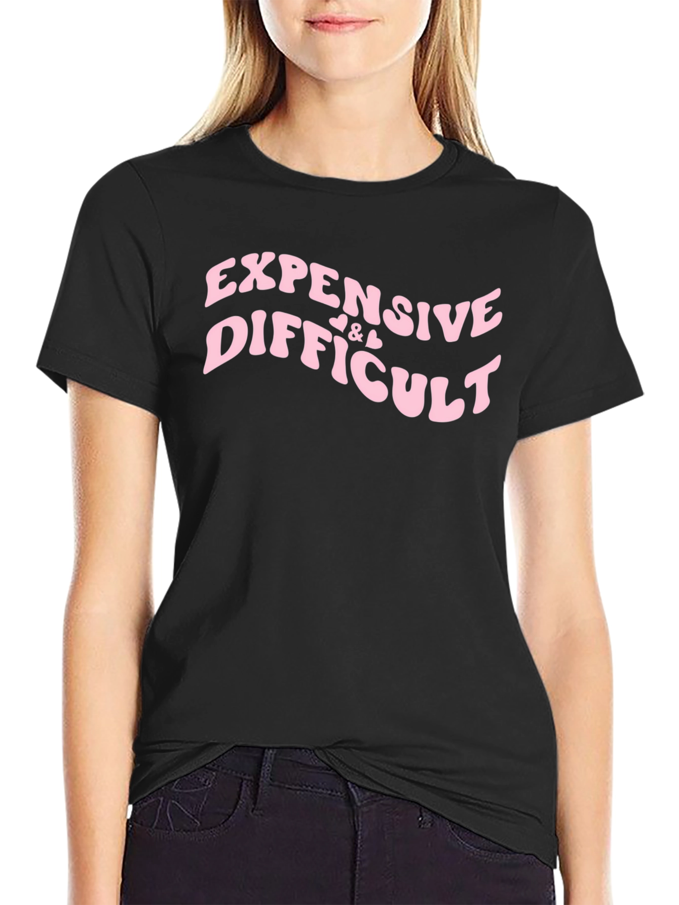 Expensive & Difficult Black Graphic Tee Shirt