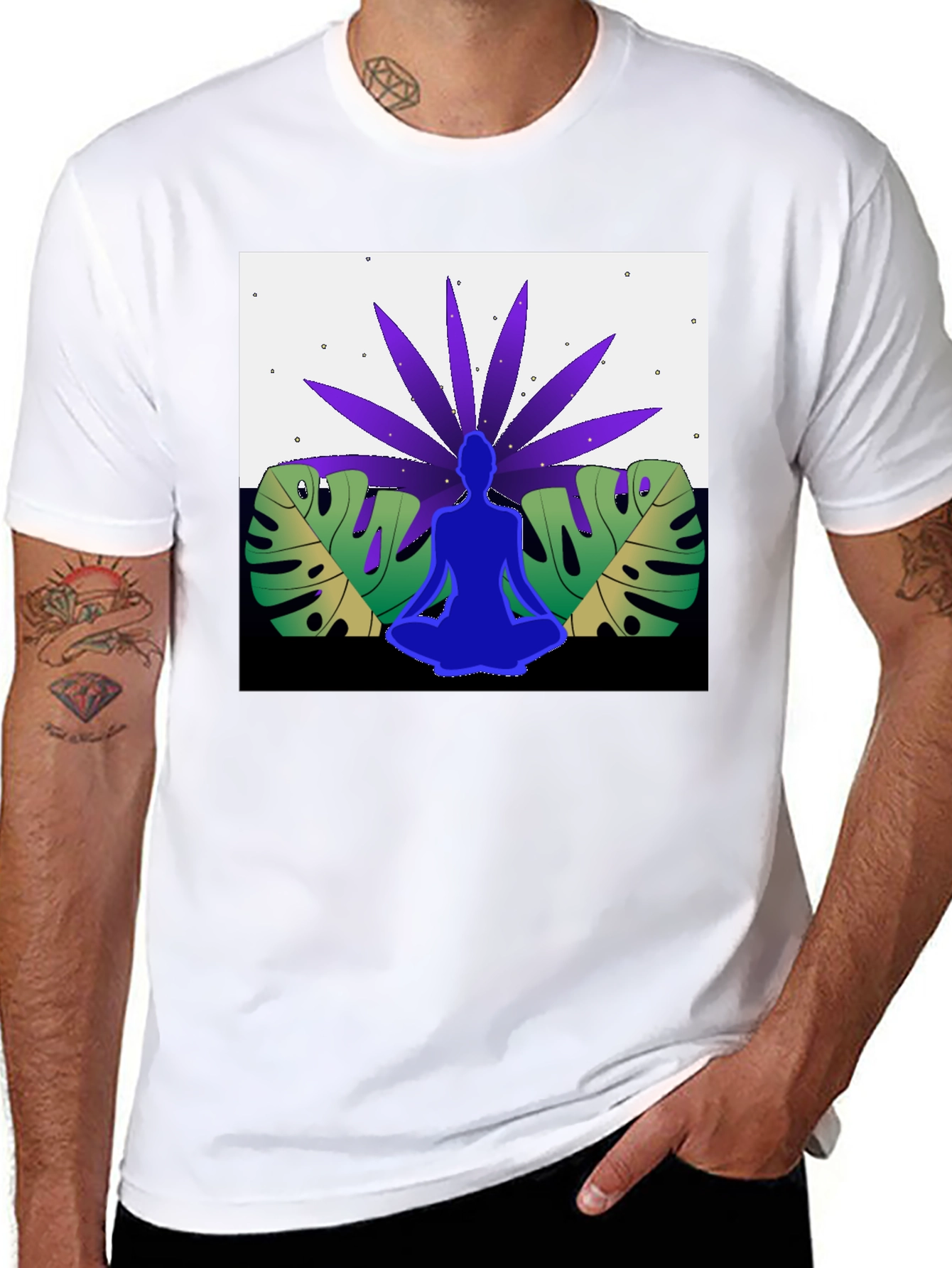Yoga Meditation Nature Graphic Tee