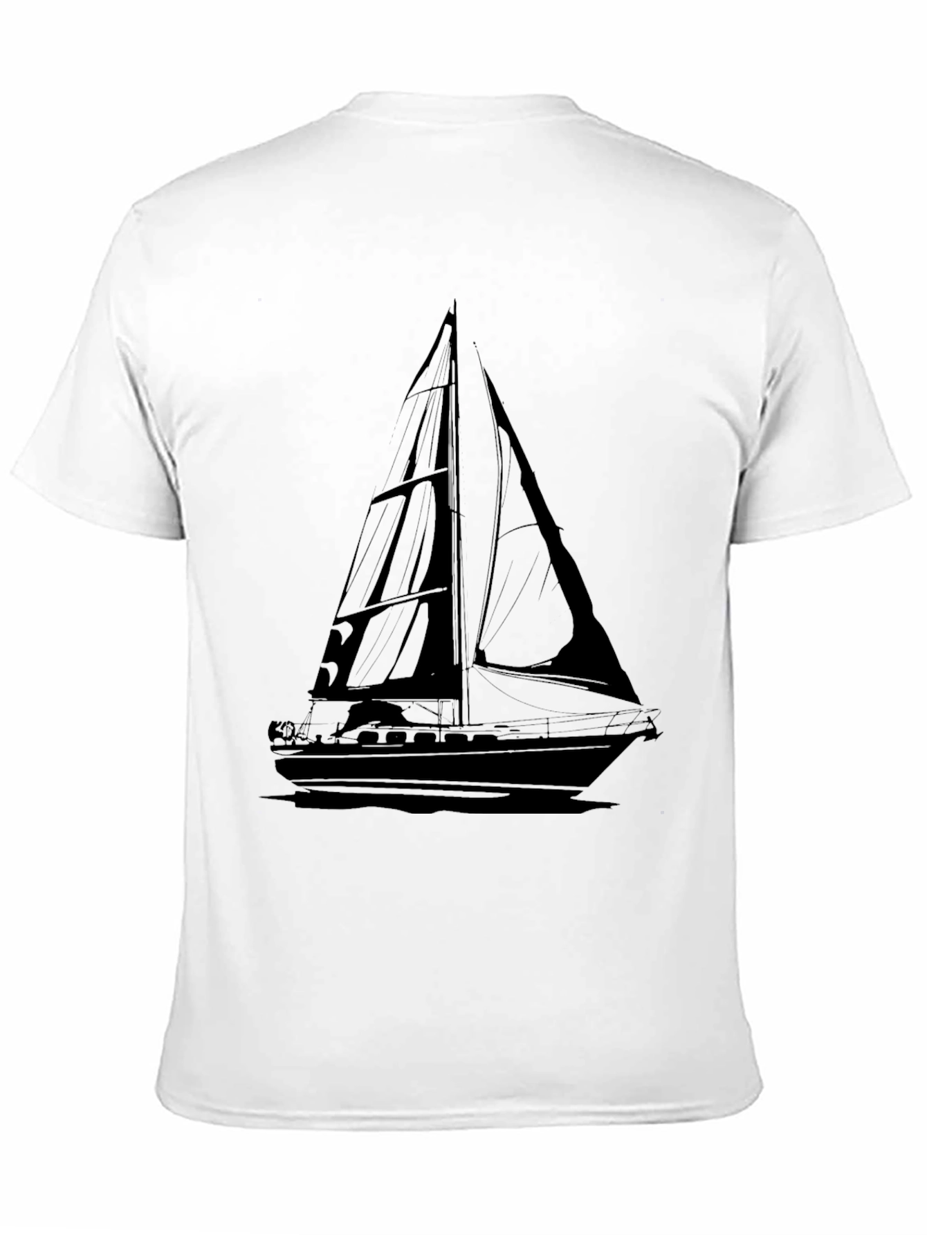 Mens Black Sailboat Graphic Tee