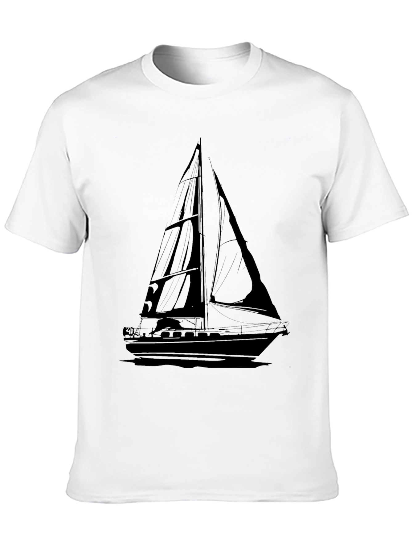 Mens Black Sailboat Graphic Tee