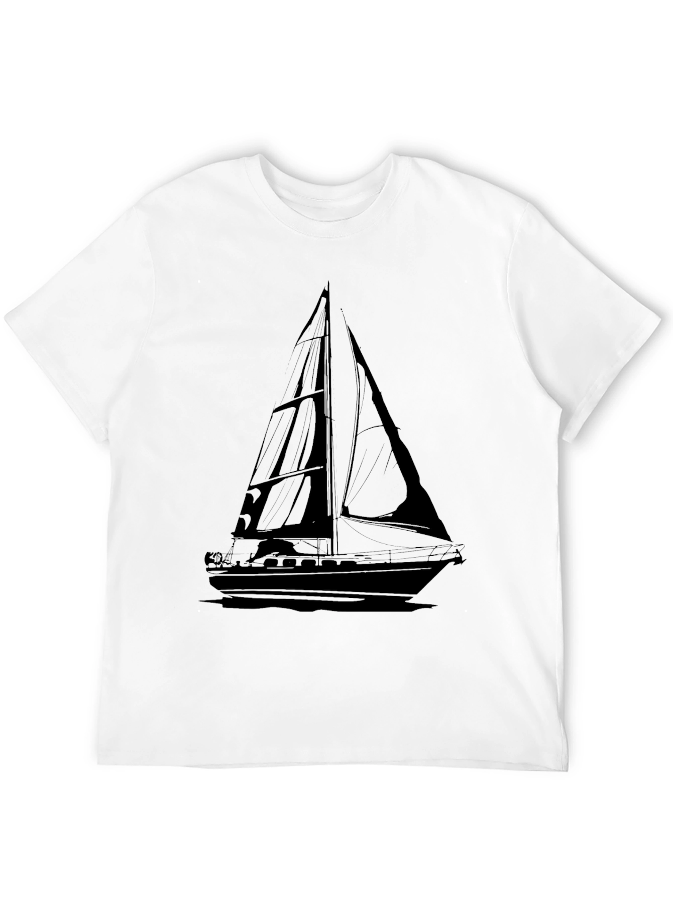 Mens Black Sailboat Graphic Tee