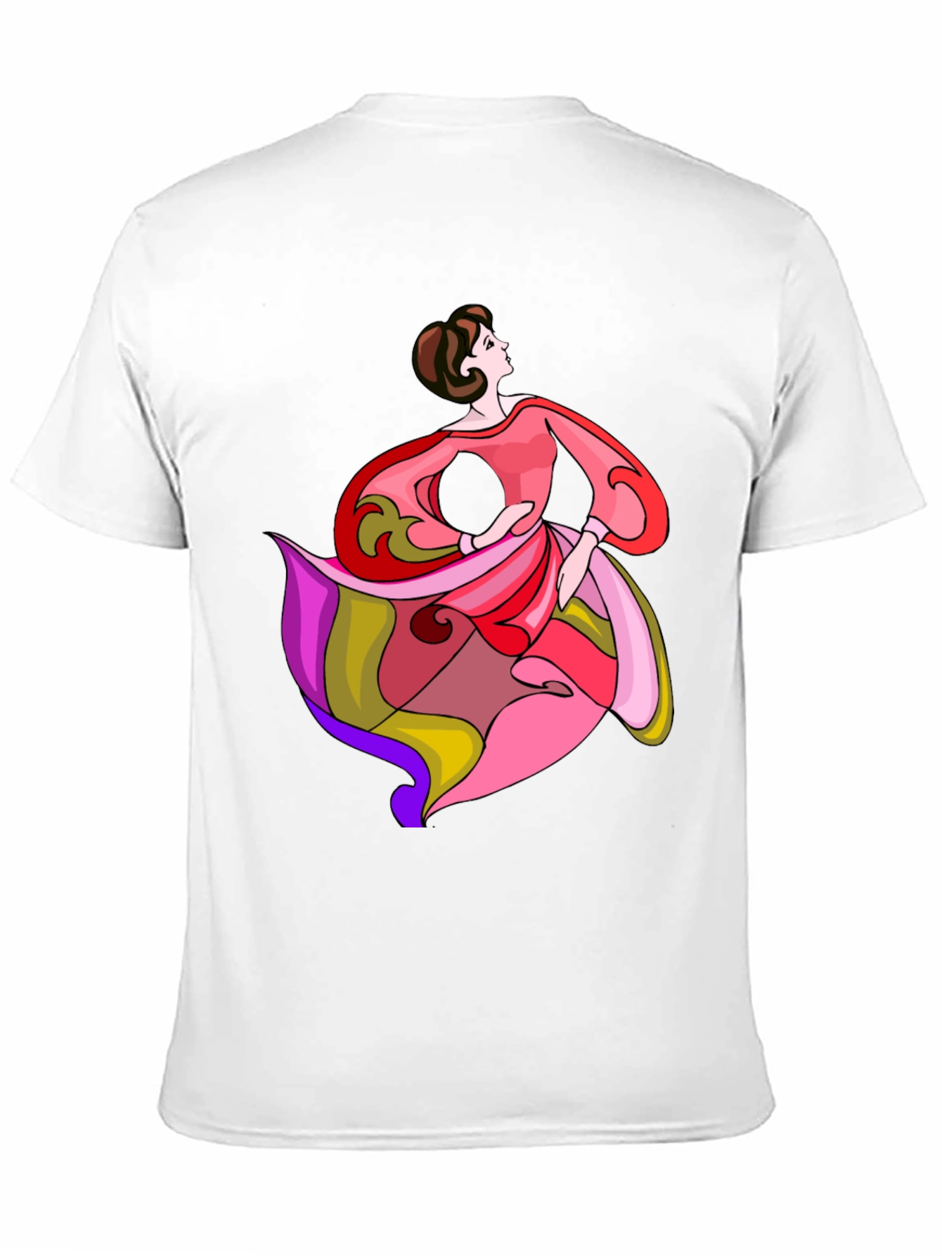 Woman Dancing T-Shirt Artistic Design Casual Wear