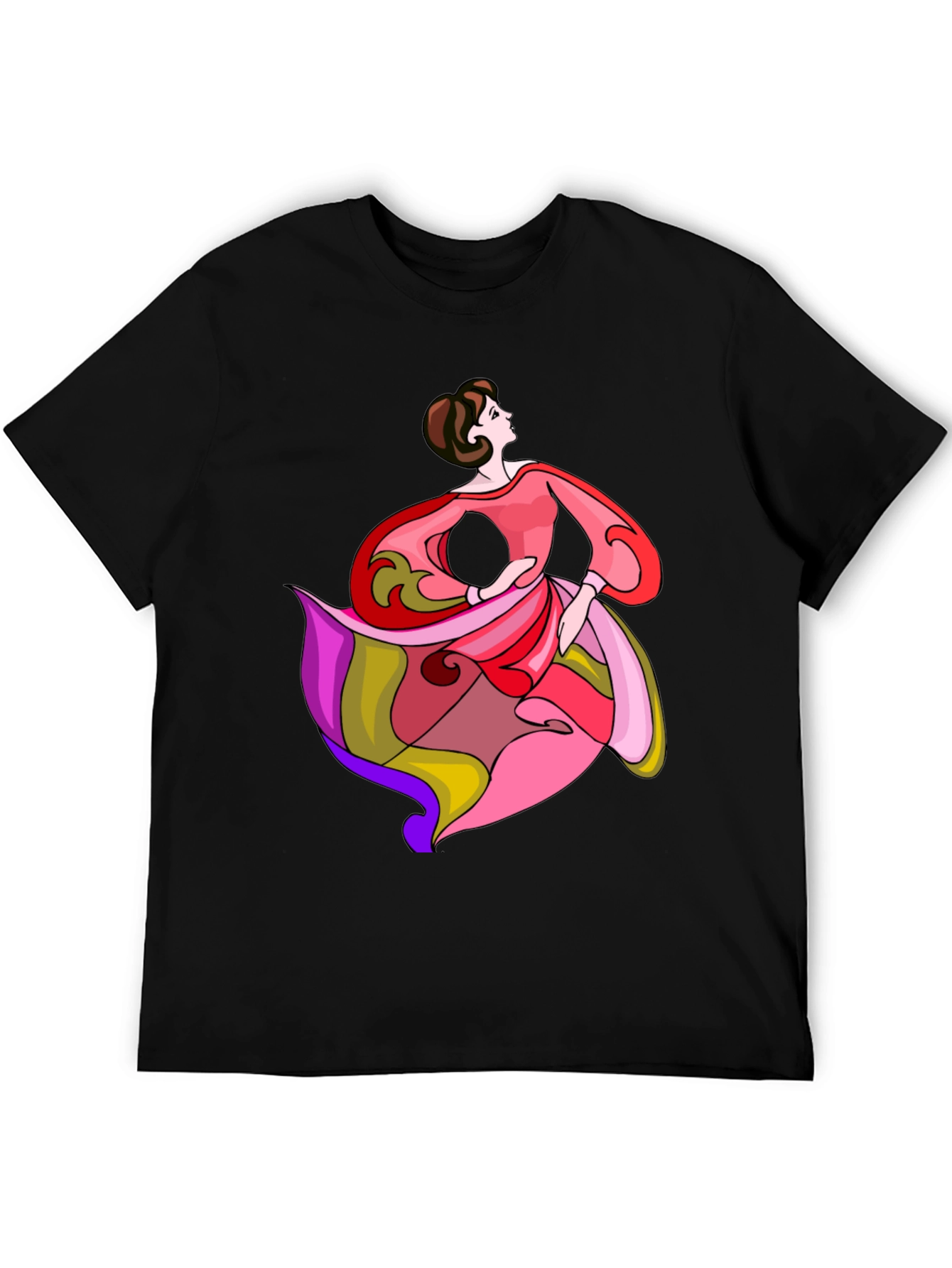 Woman Dancing T-Shirt Artistic Design Casual Wear