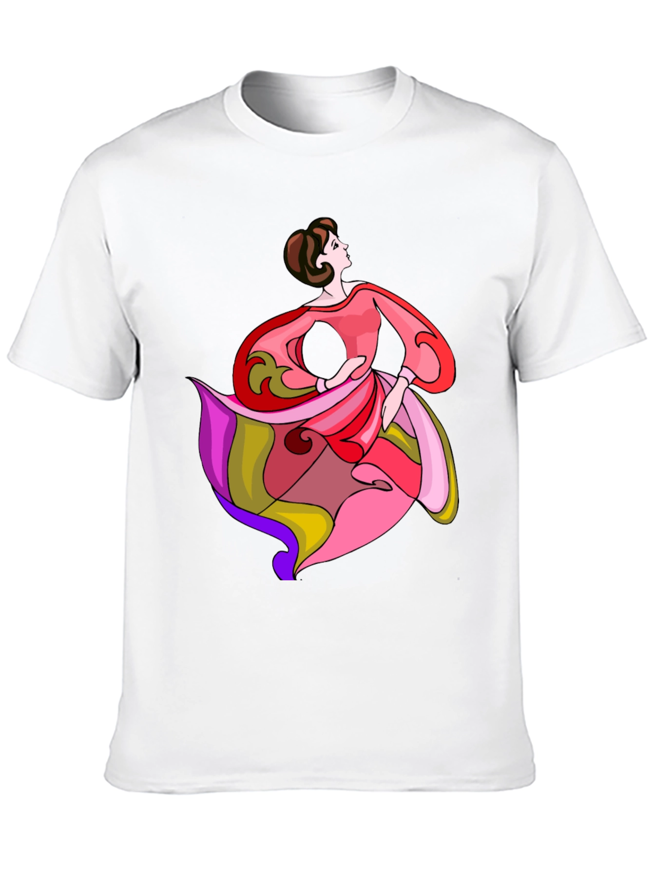 Woman Dancing T-Shirt Artistic Design Casual Wear