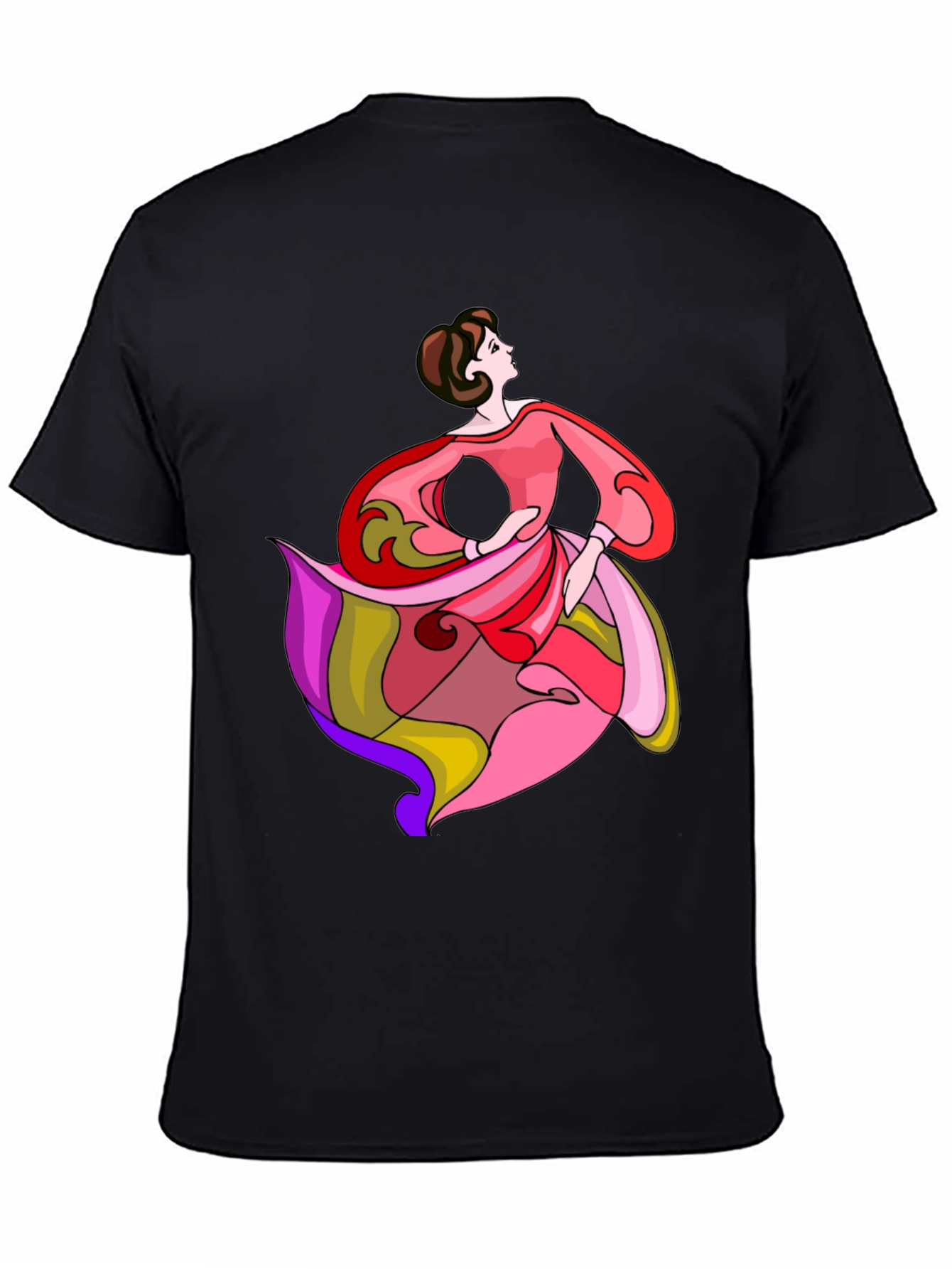 Woman Dancing T-Shirt Artistic Design Casual Wear