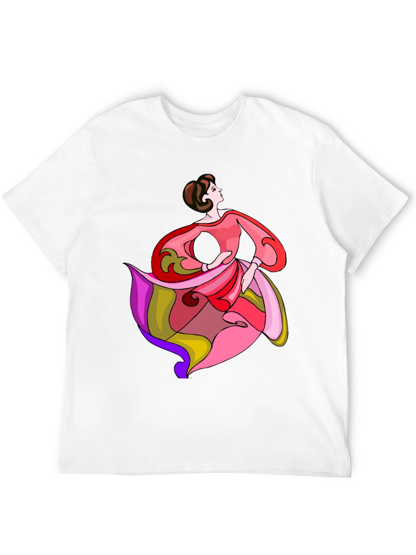 Woman Dancing T-Shirt Artistic Design Casual Wear