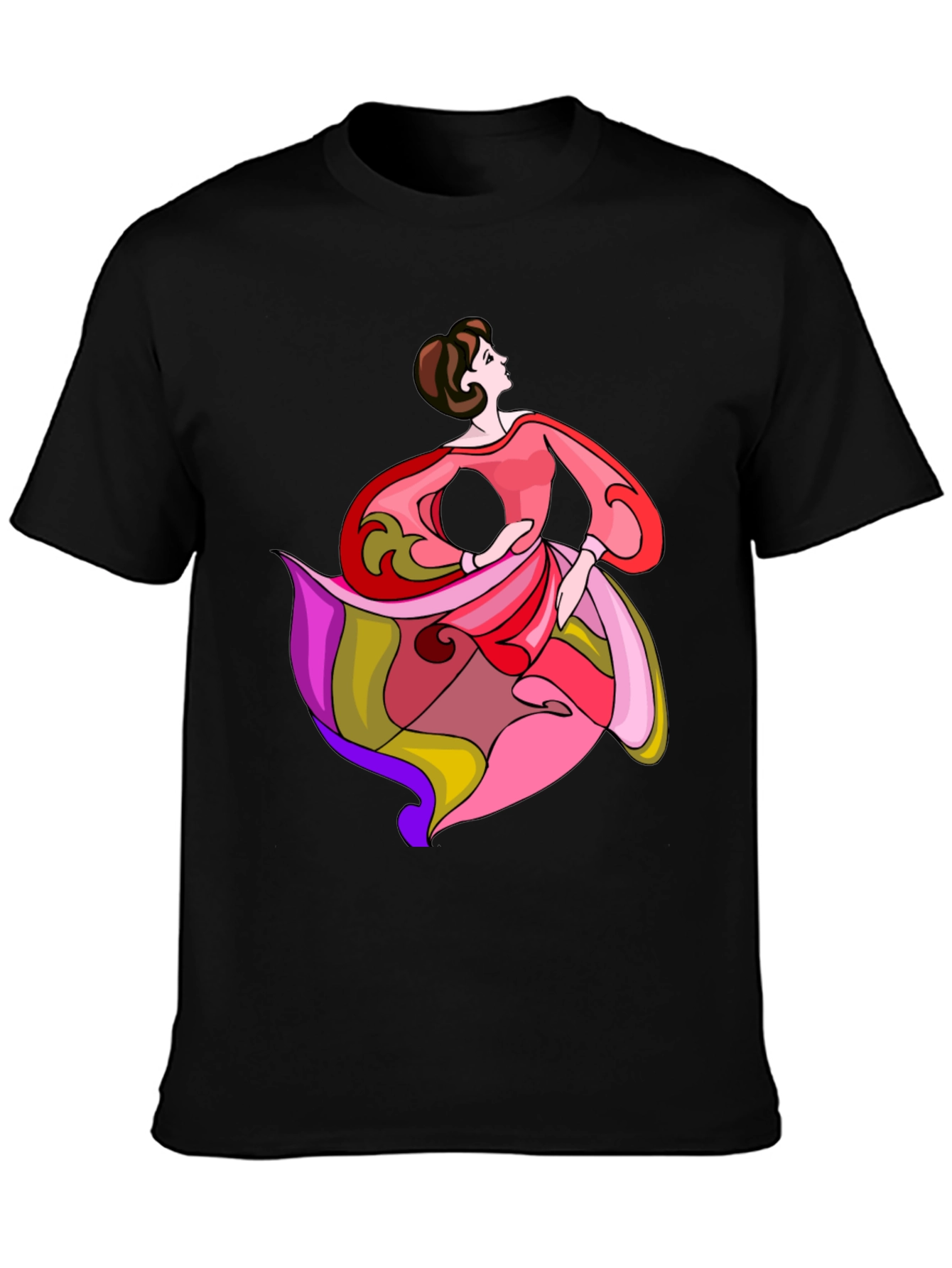 Woman Dancing T-Shirt Artistic Design Casual Wear