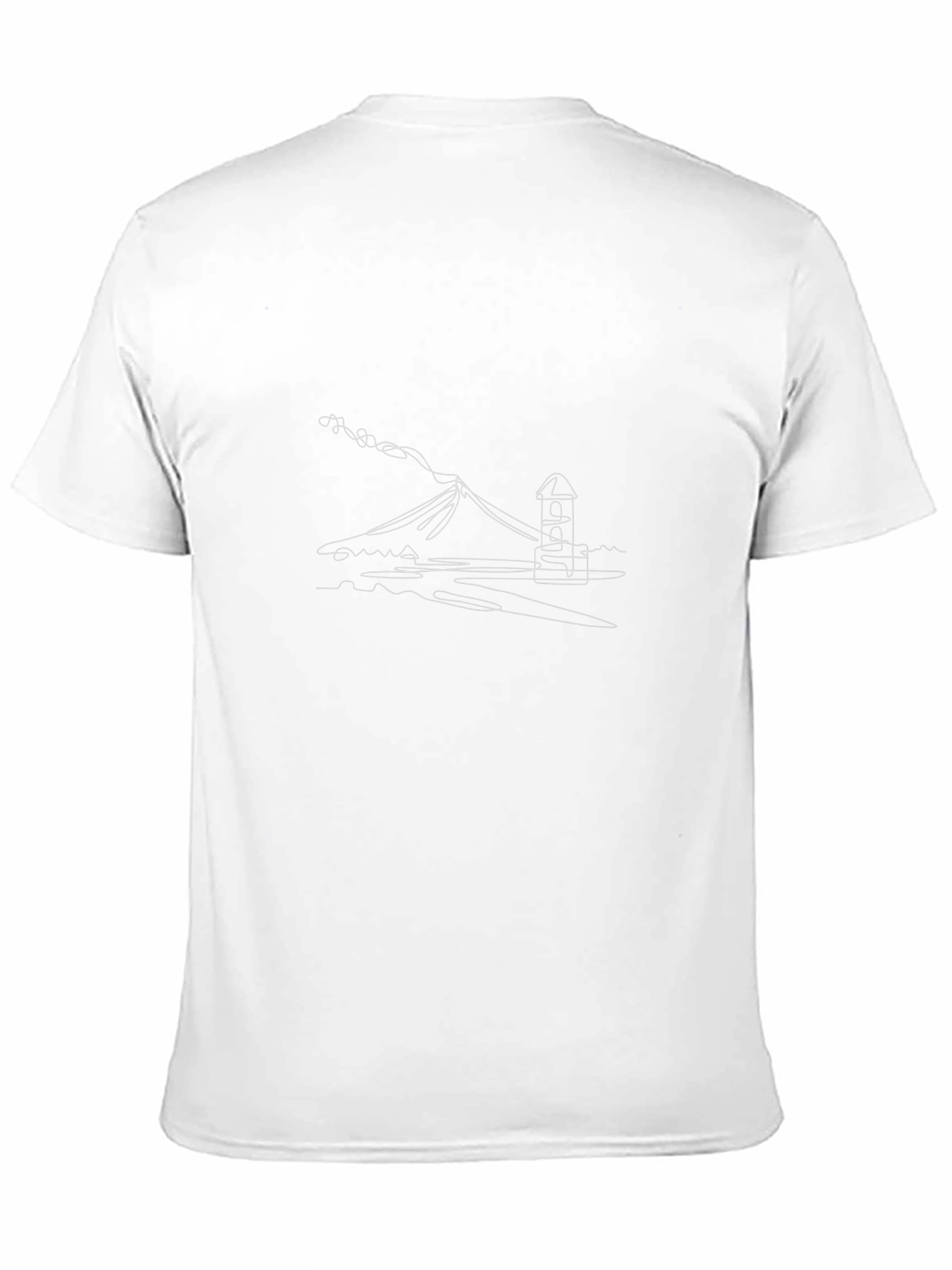 Volcano Line Art Tee - Classic Black