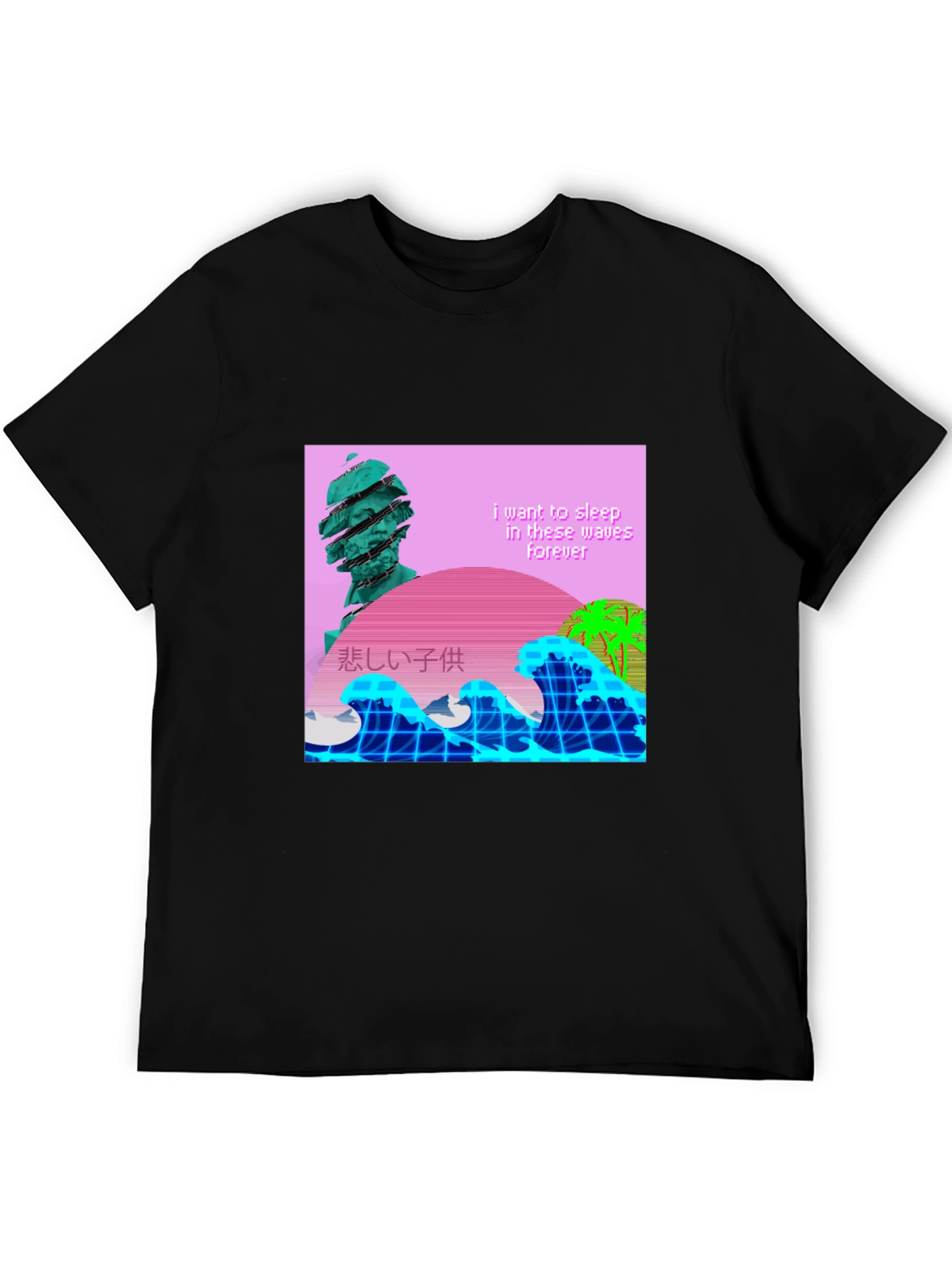 Vaporwave Aesthetic T-Shirt - Sleep in Waves