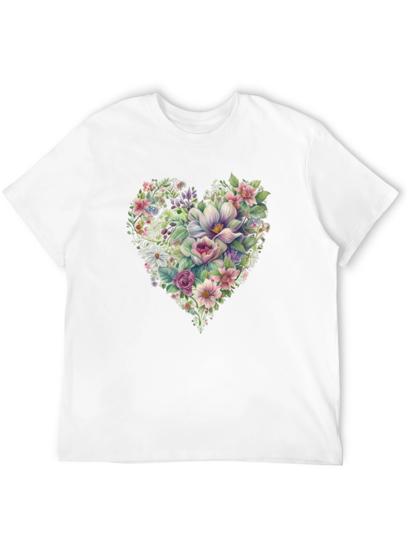 Floral Heart T-Shirt - Black