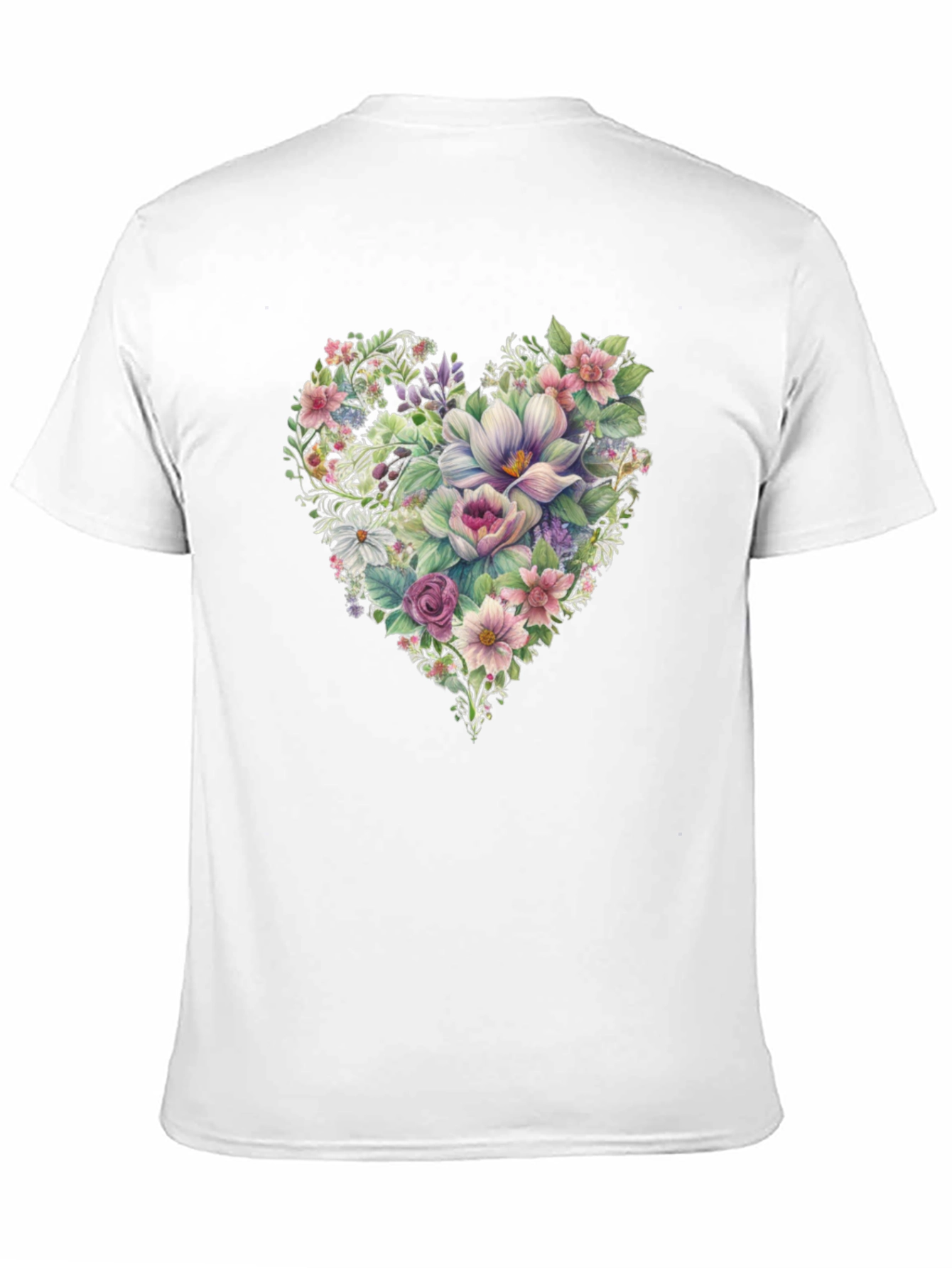 Floral Heart T-Shirt - Black