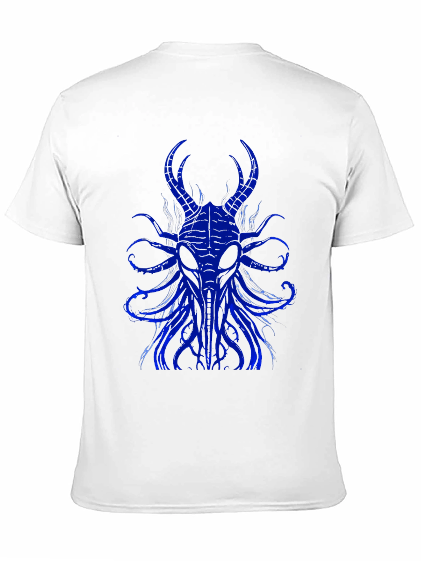 Mens Black T-Shirt with Blue Cthulhu Graphic